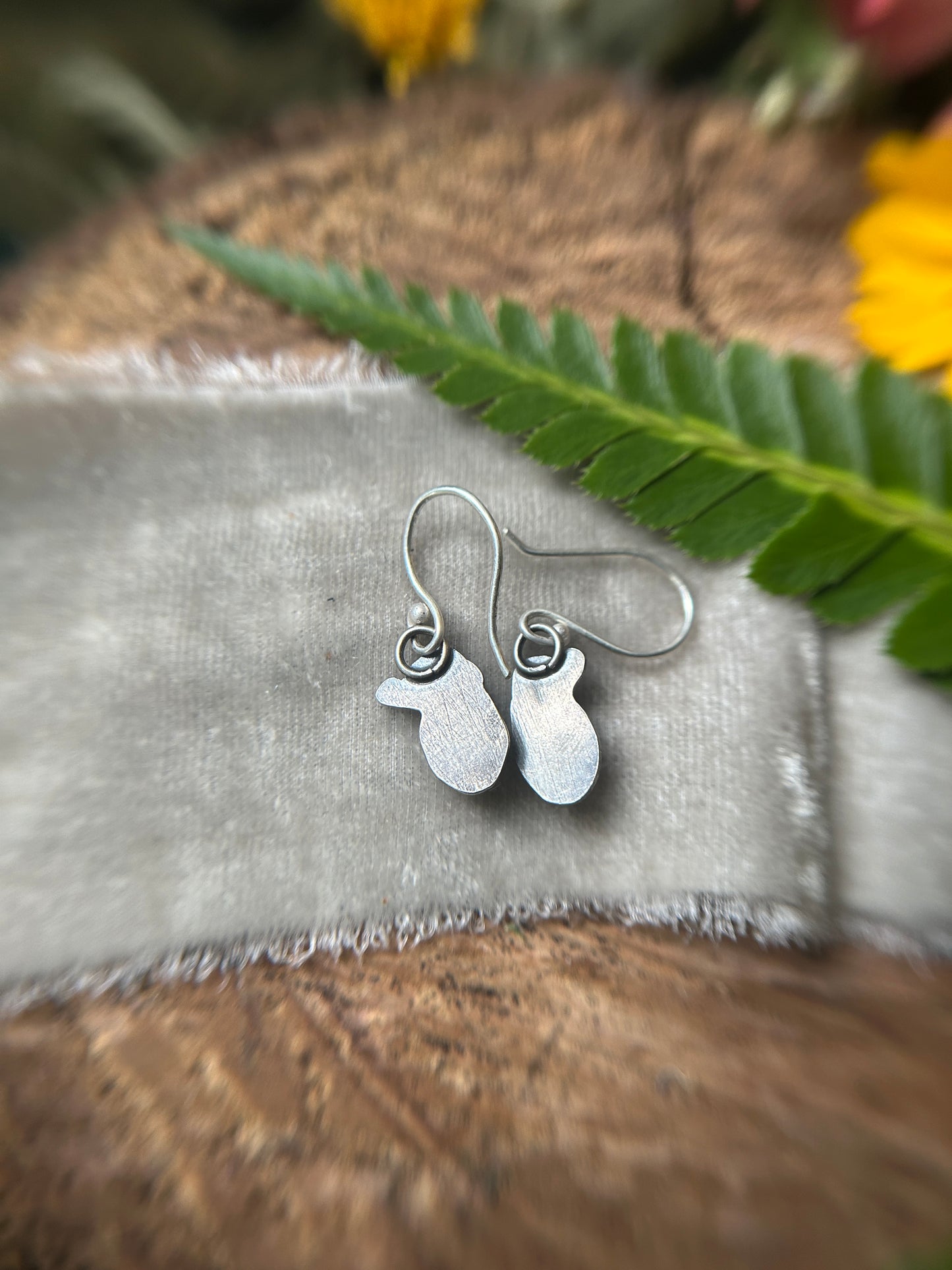 Snail Earrings with Serpentine-Sterling silver jewelry