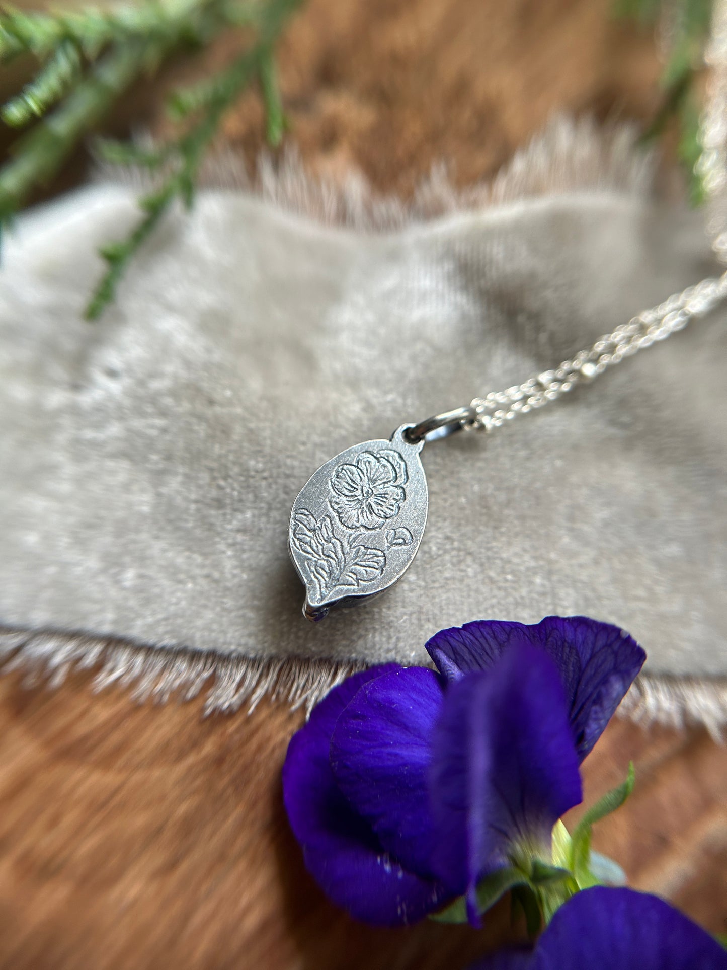 Woodland Rabbit- quartz crystal and sterling silver necklace