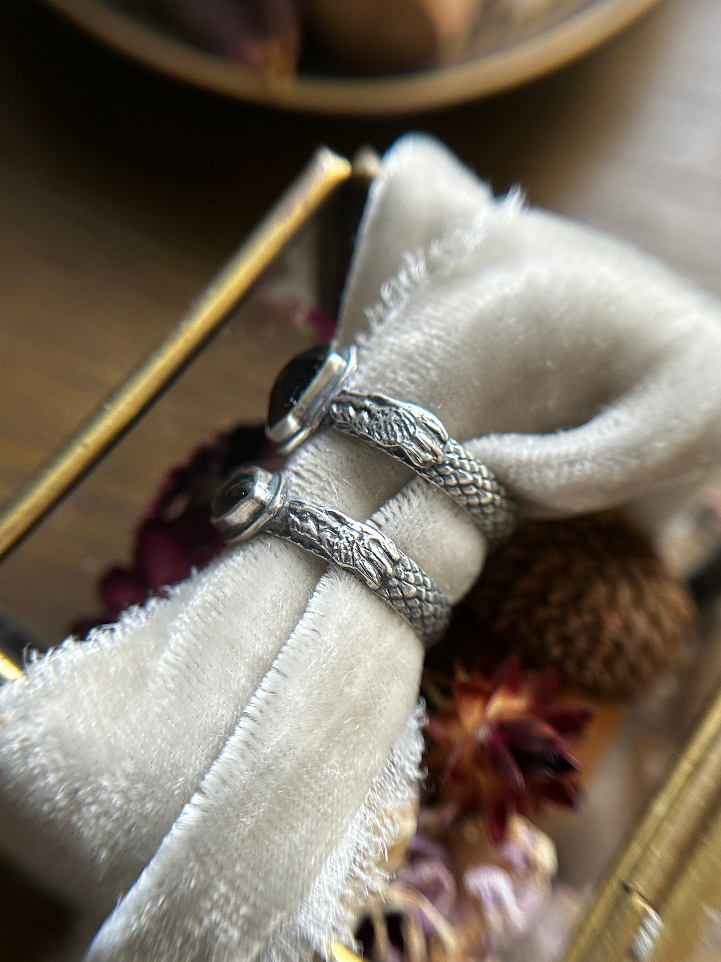 dragon ring in your choice of gemstone - made to order sterling silver jewelry