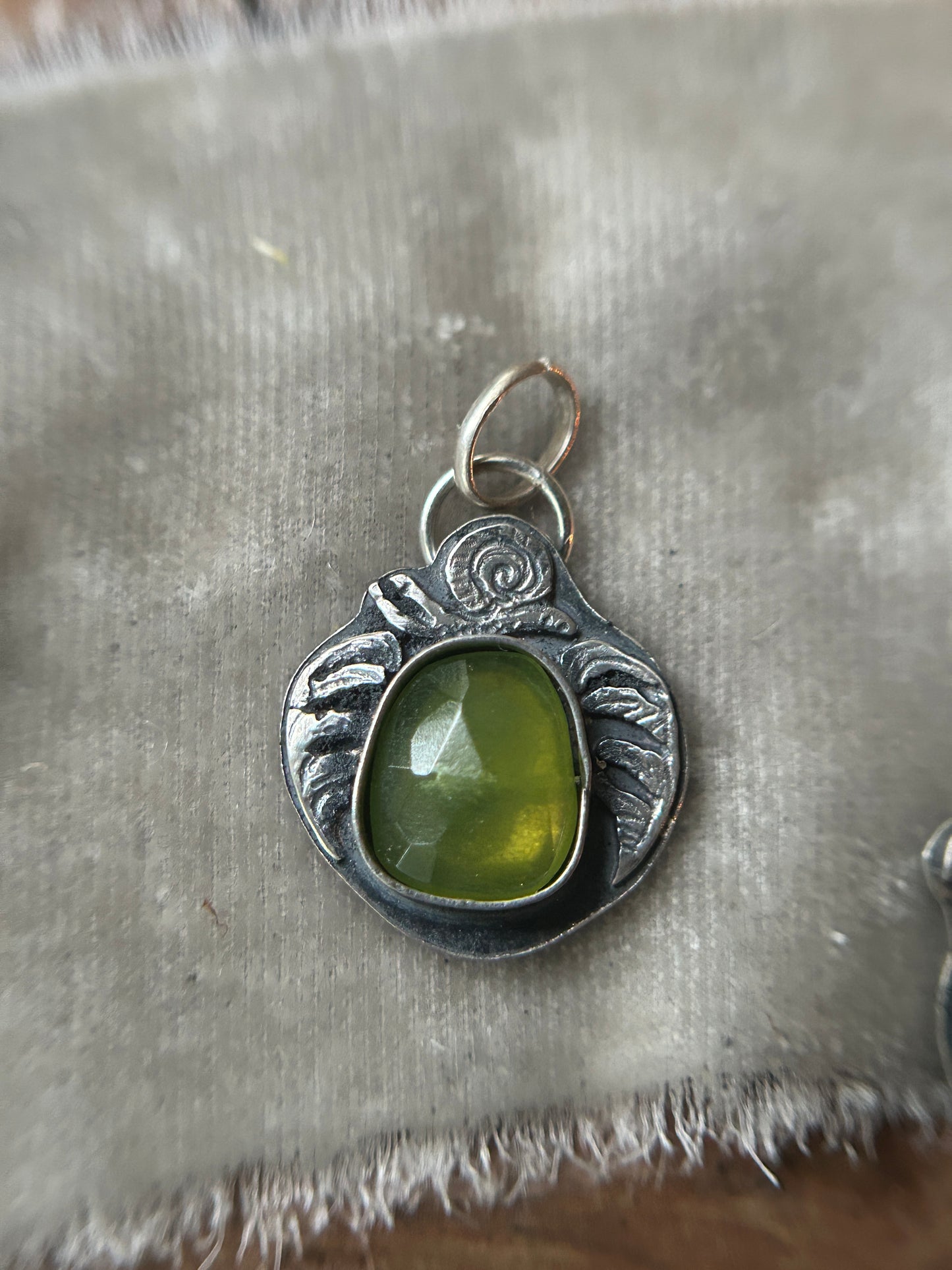 Woodland Snail with garnet or Vesuvianite- your choice of ring or pendant- sterling silver jewelry