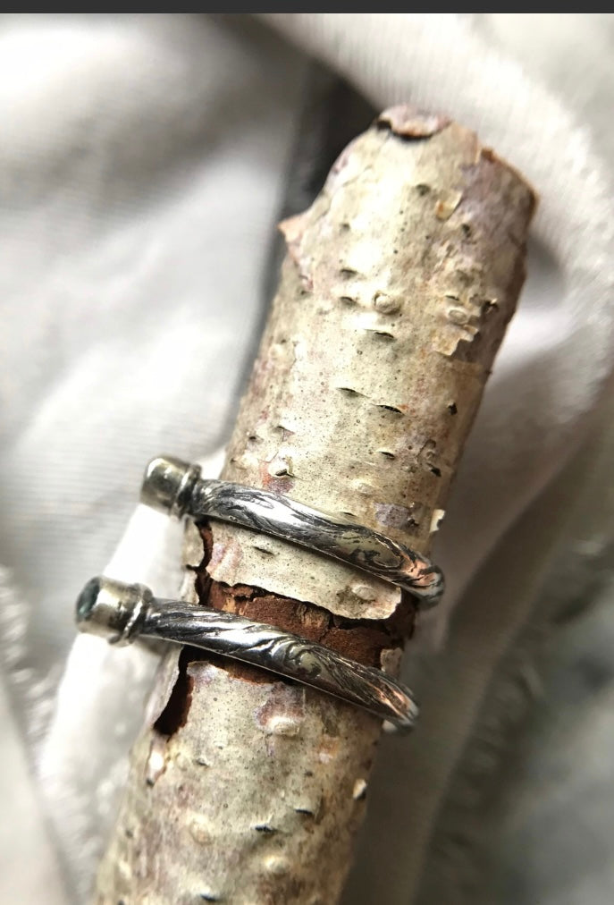 Reserved Custom ring- jellyfish and London blue topaz ring