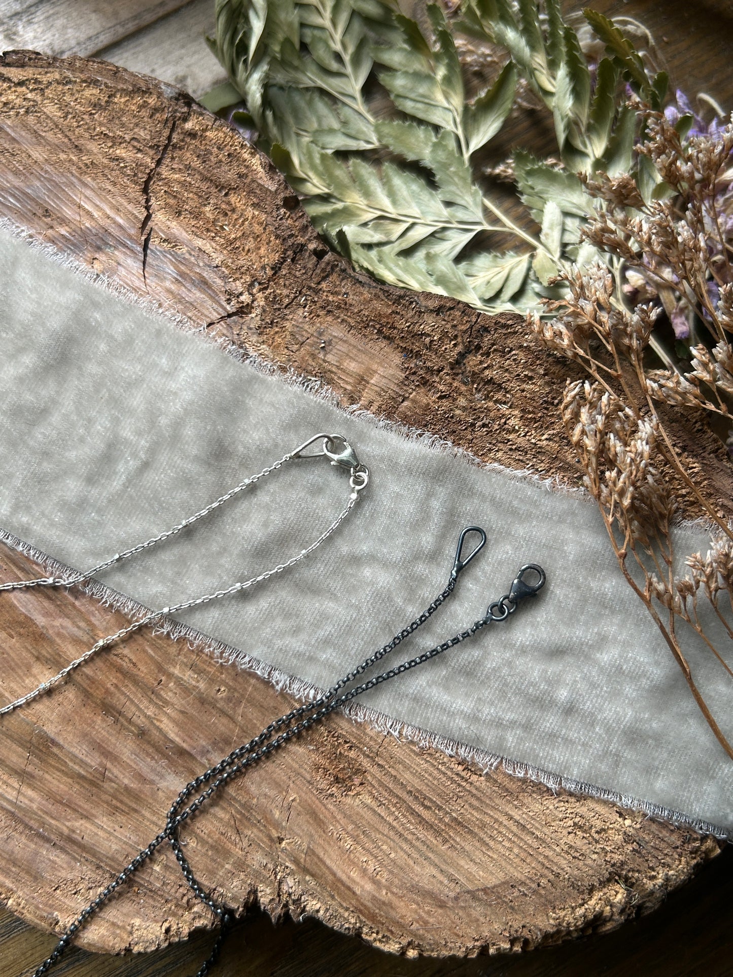 Sterling Silver Chain for Necklaces - Rollo or Beaded Satellite Chain jewelry