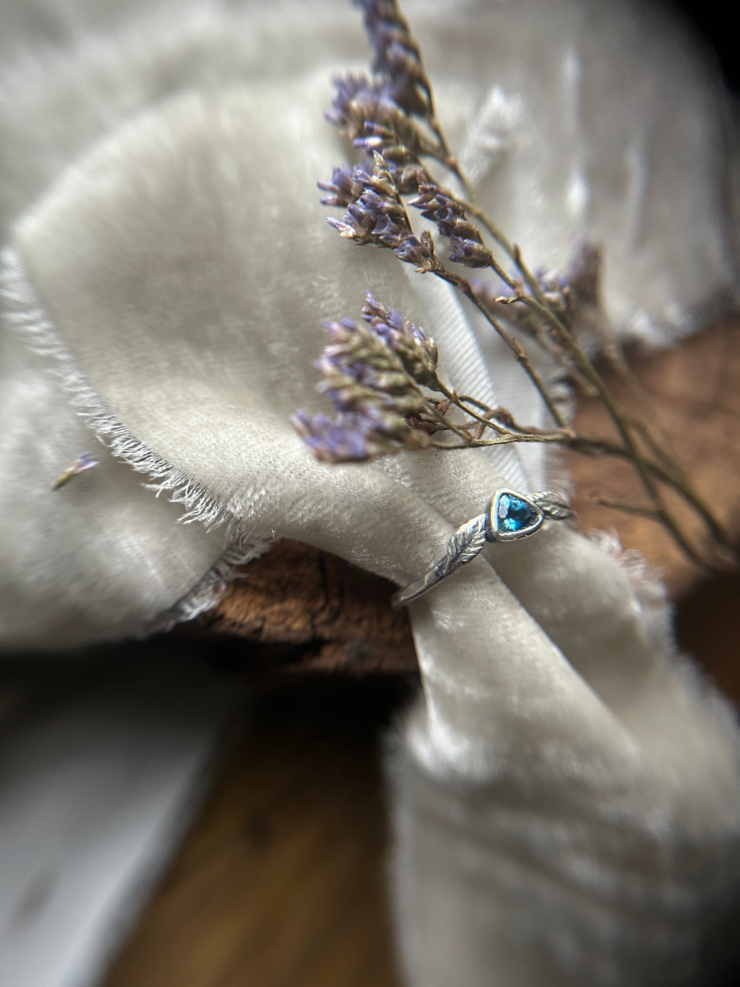 Woodland leaf stackable ring- choice of gemstone, leaves, and ring size sterling silver with choice of brass or copper made to order jewelry