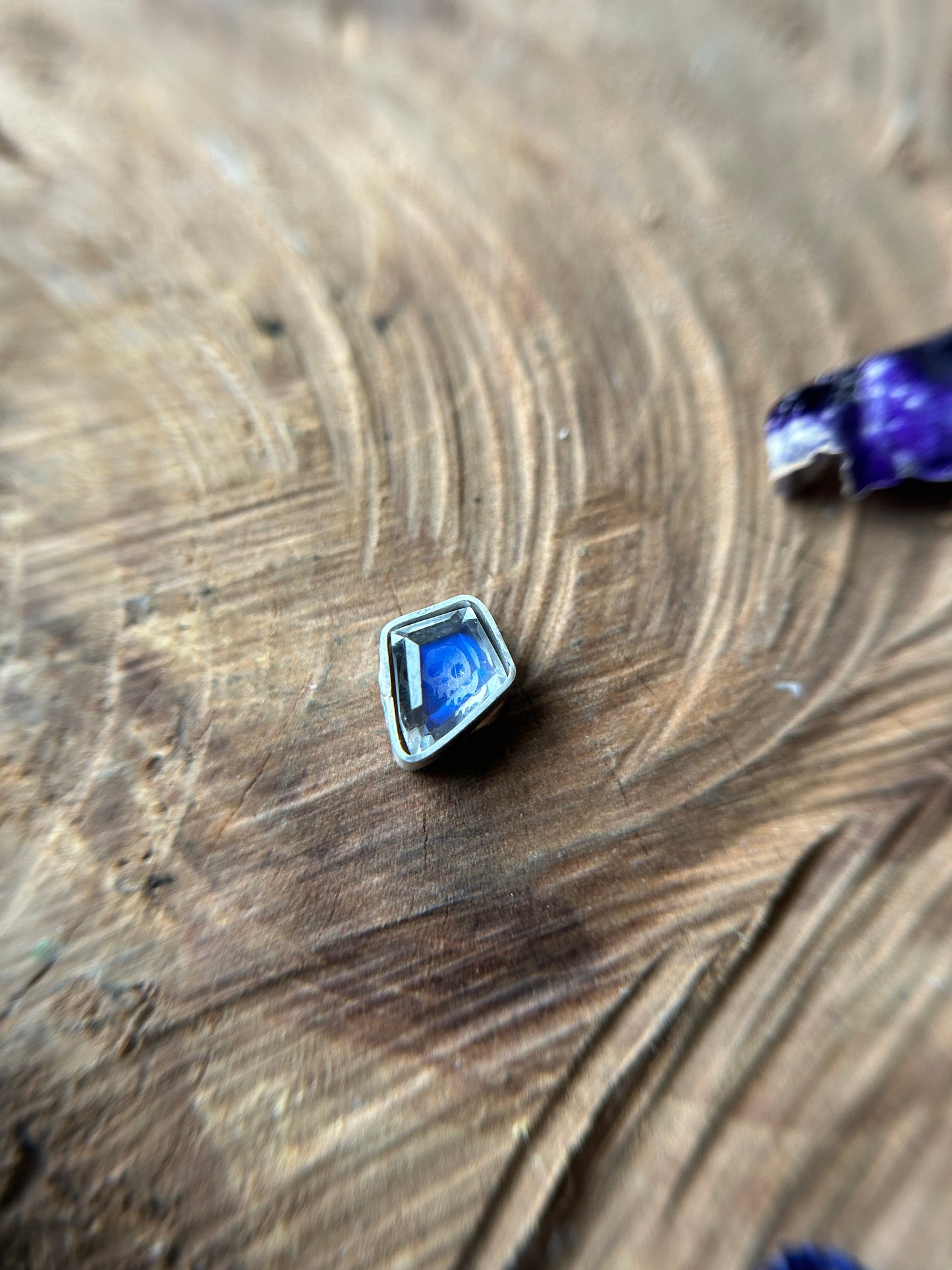 MADE TO ORDER- rainbow moonstone skull ring with choose your flower options- sterling silver