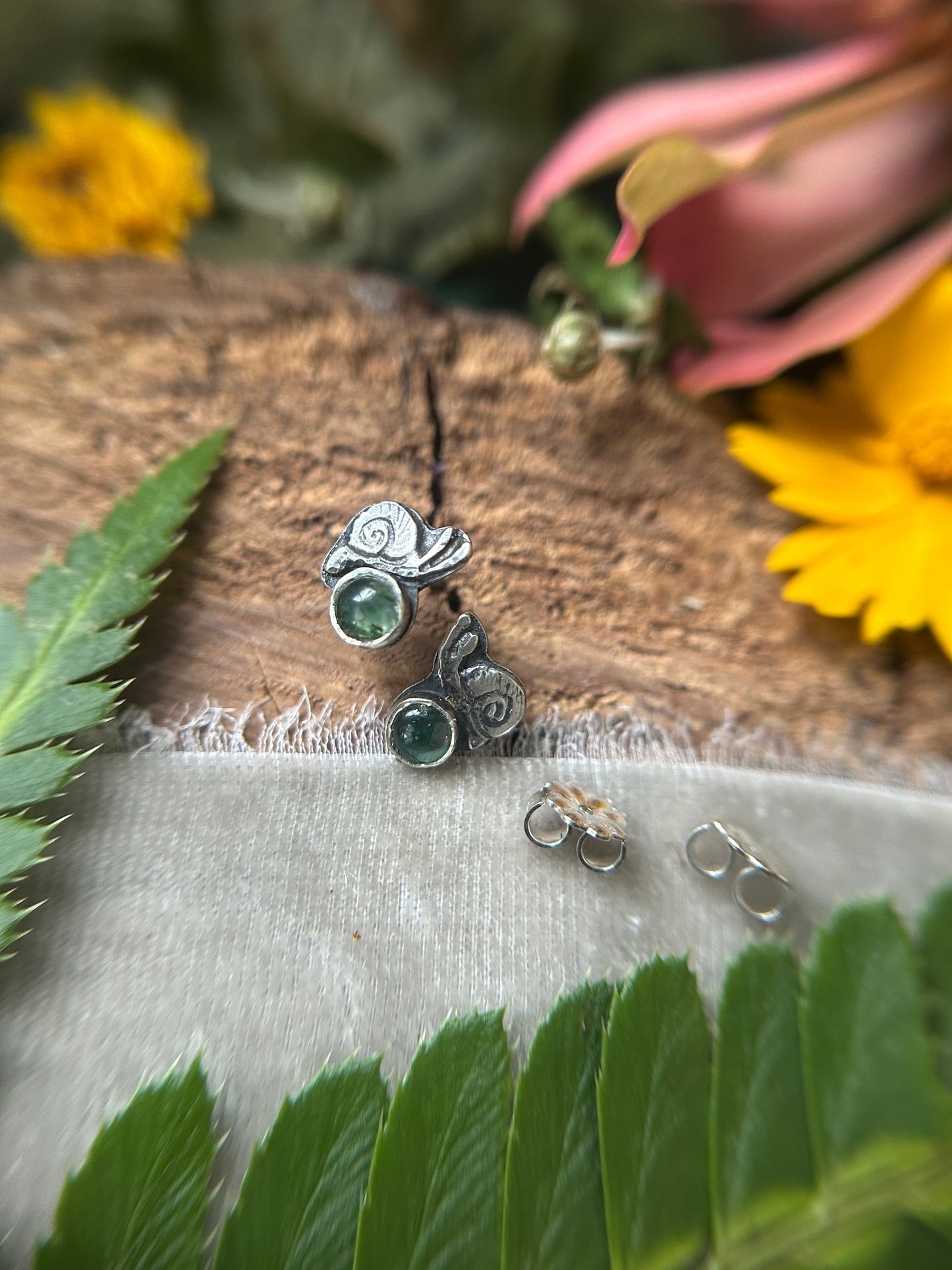 Snail post earrings- sterling silver jewelry
