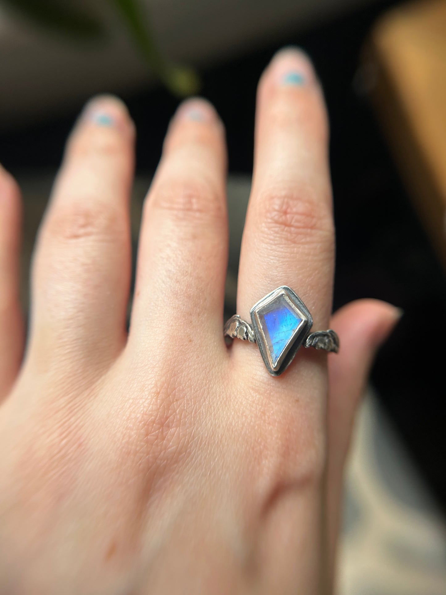 Lily of the Valley Ring with choice of gemstone- made to order sterling silver engraved jewelry