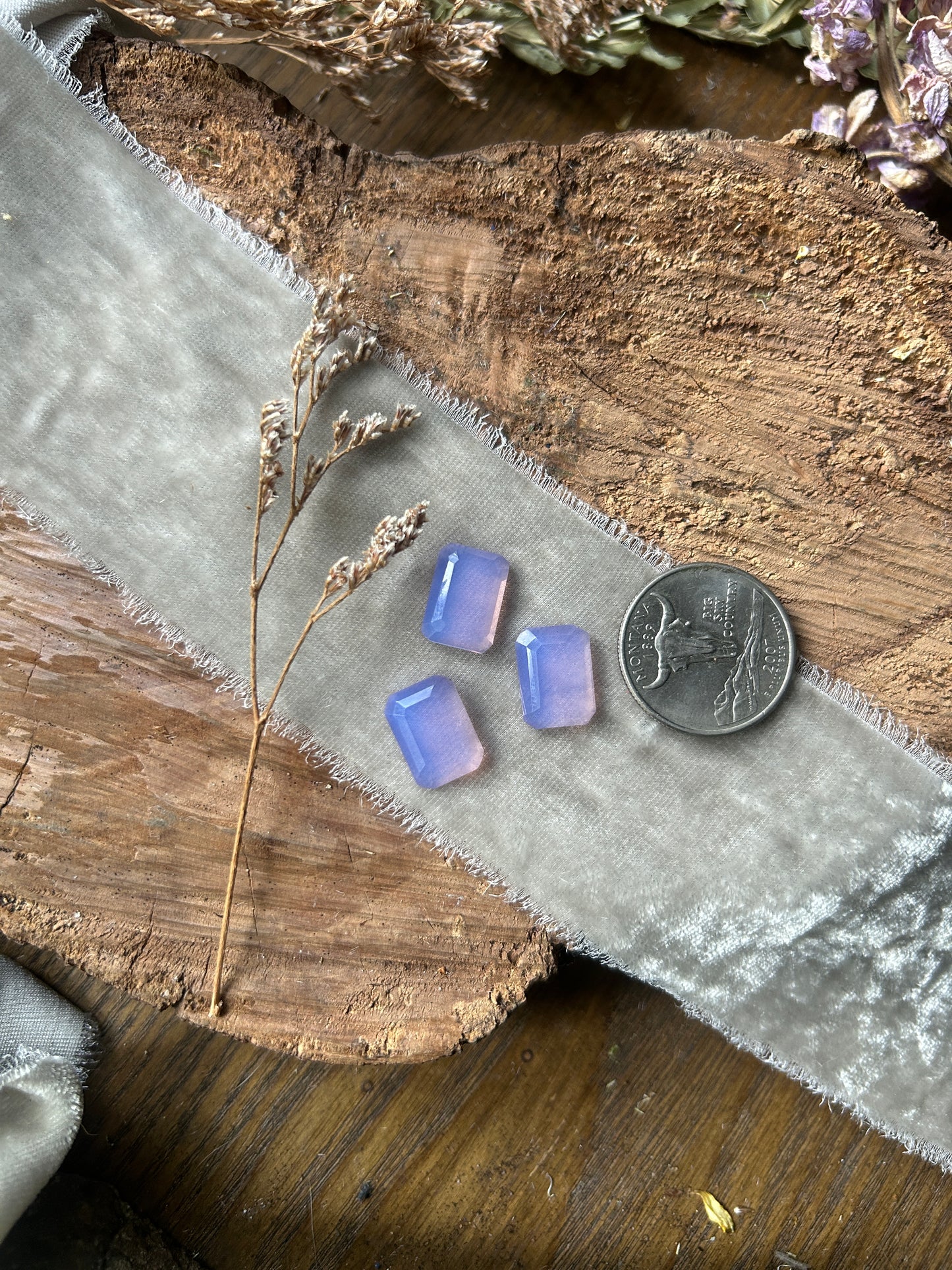 Reserved- Lilac Wood bluebird under lavender quartz and amethyst Necklace- sterling silver jewelry