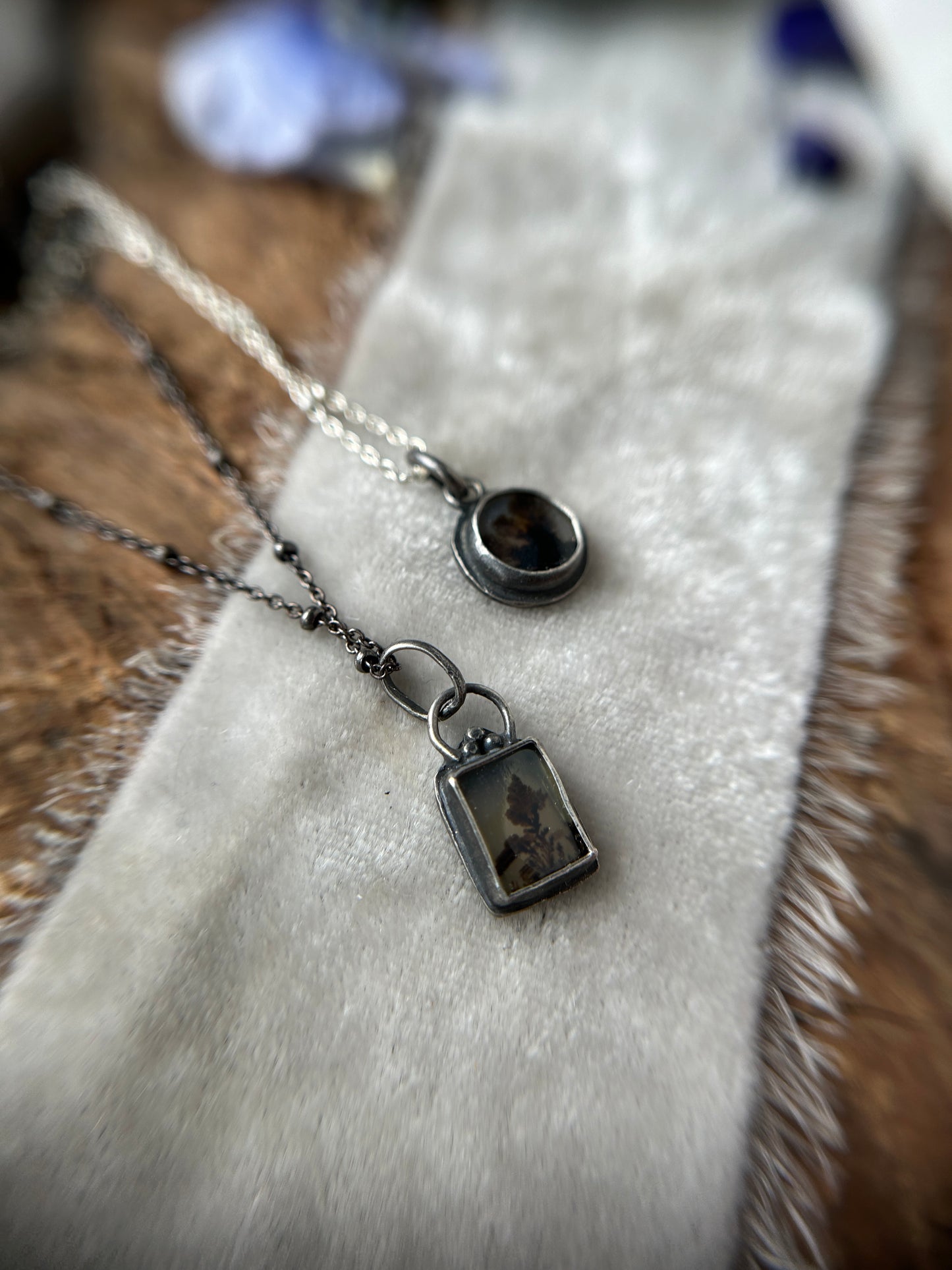 Dendritic Agate Necklace- sterling silver jewelry ready to ship