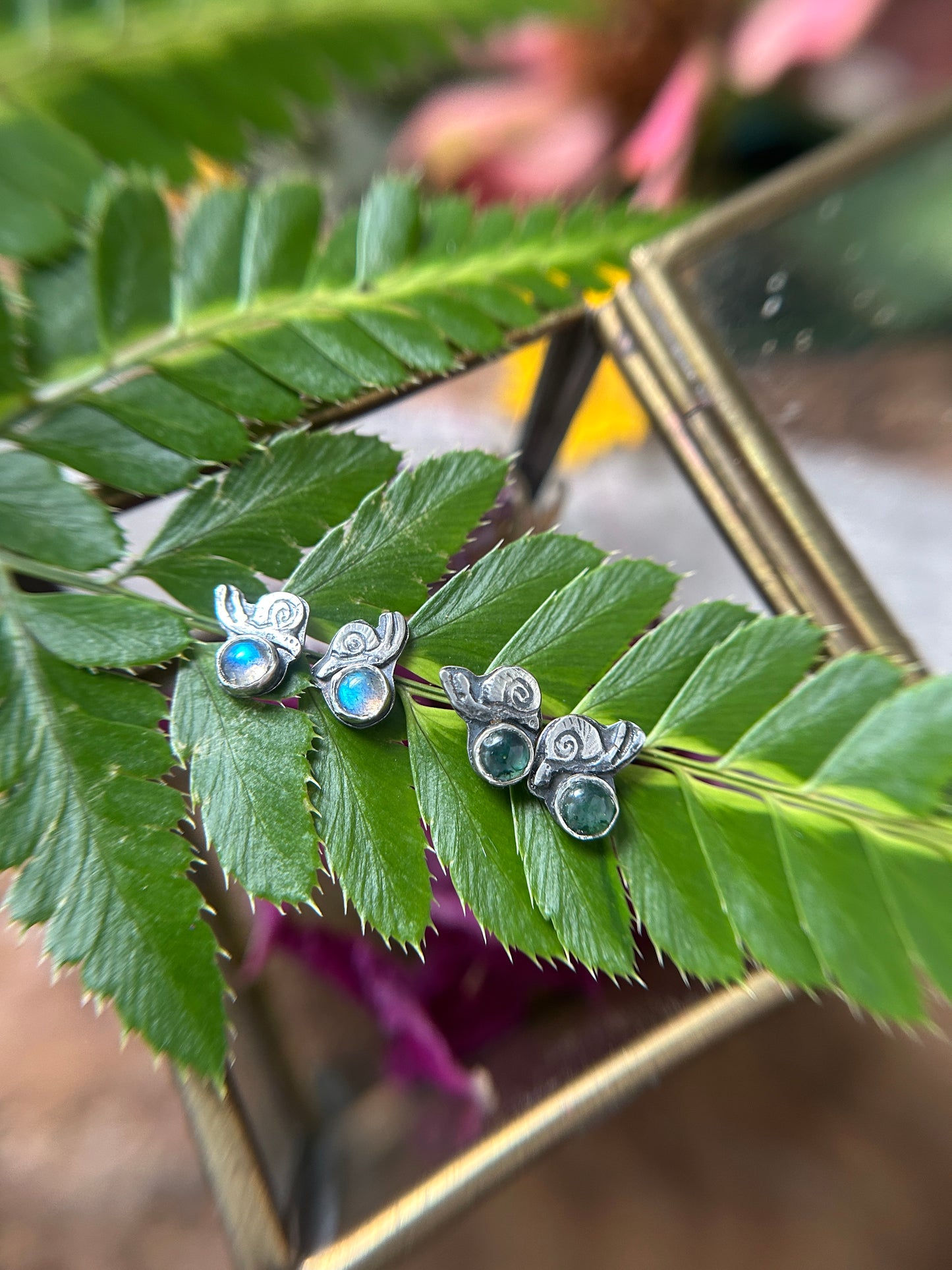 Snail post earrings- sterling silver jewelry