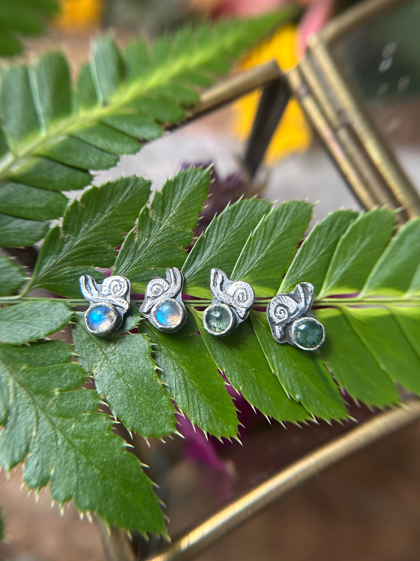 Snail post earrings- sterling silver jewelry