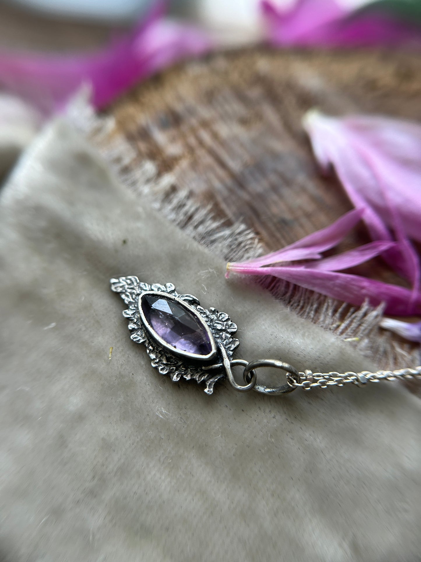 Amethyst Wisteria Necklace- sterling silver jewelry