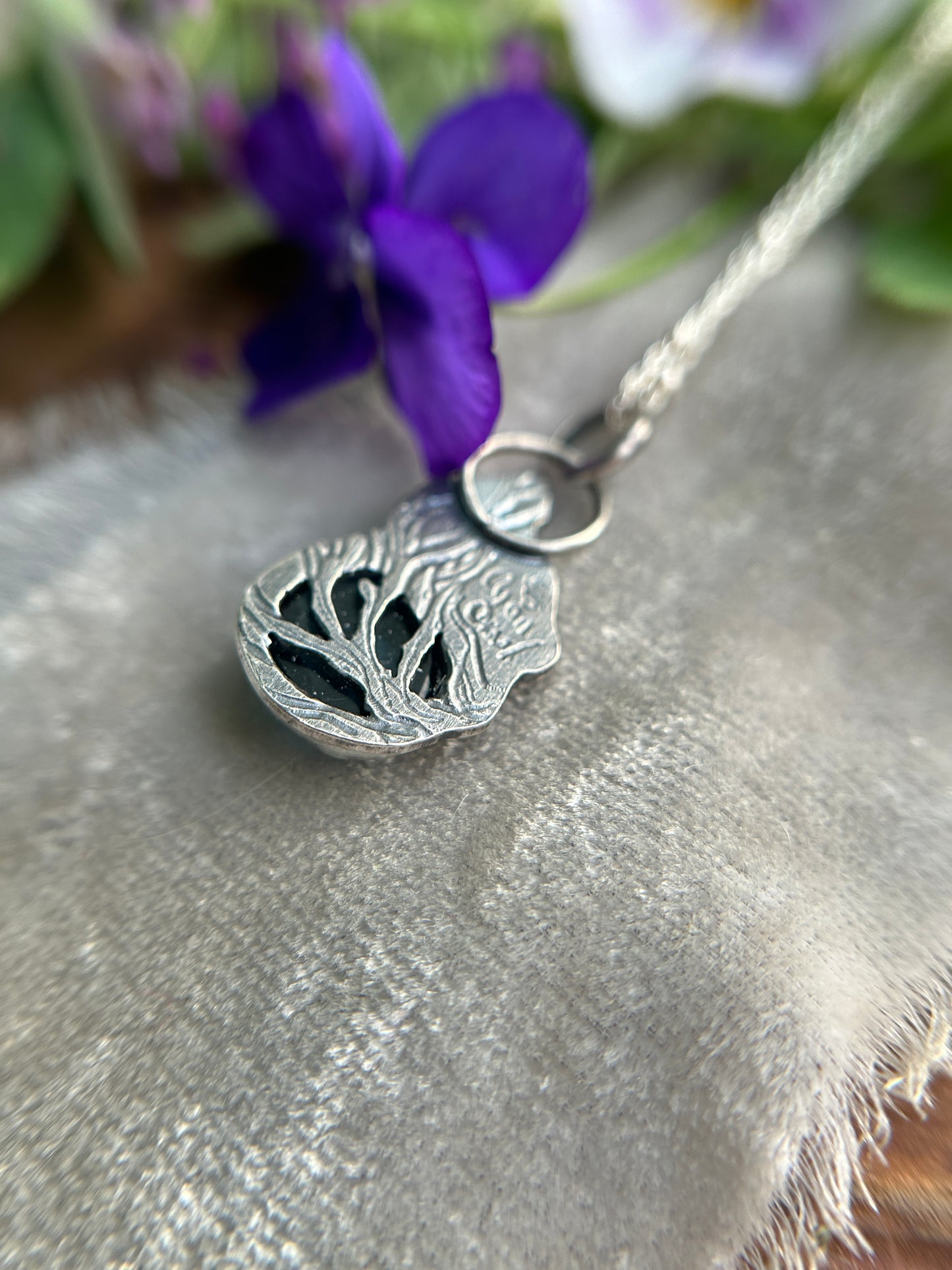 Blue Jay with London blue topaz necklace- sterling silver jewelry