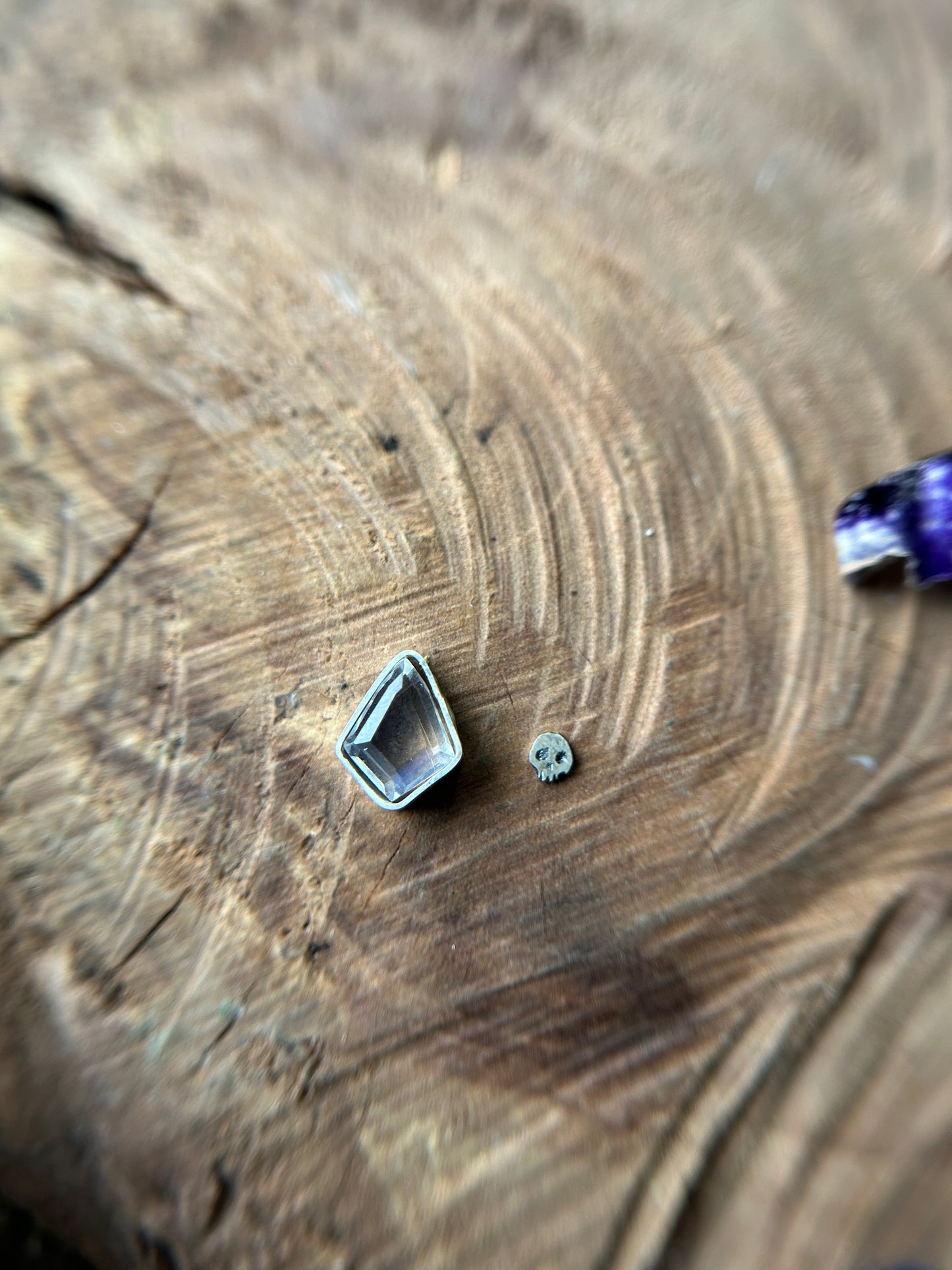 MADE TO ORDER- rainbow moonstone skull ring with choose your flower options- sterling silver