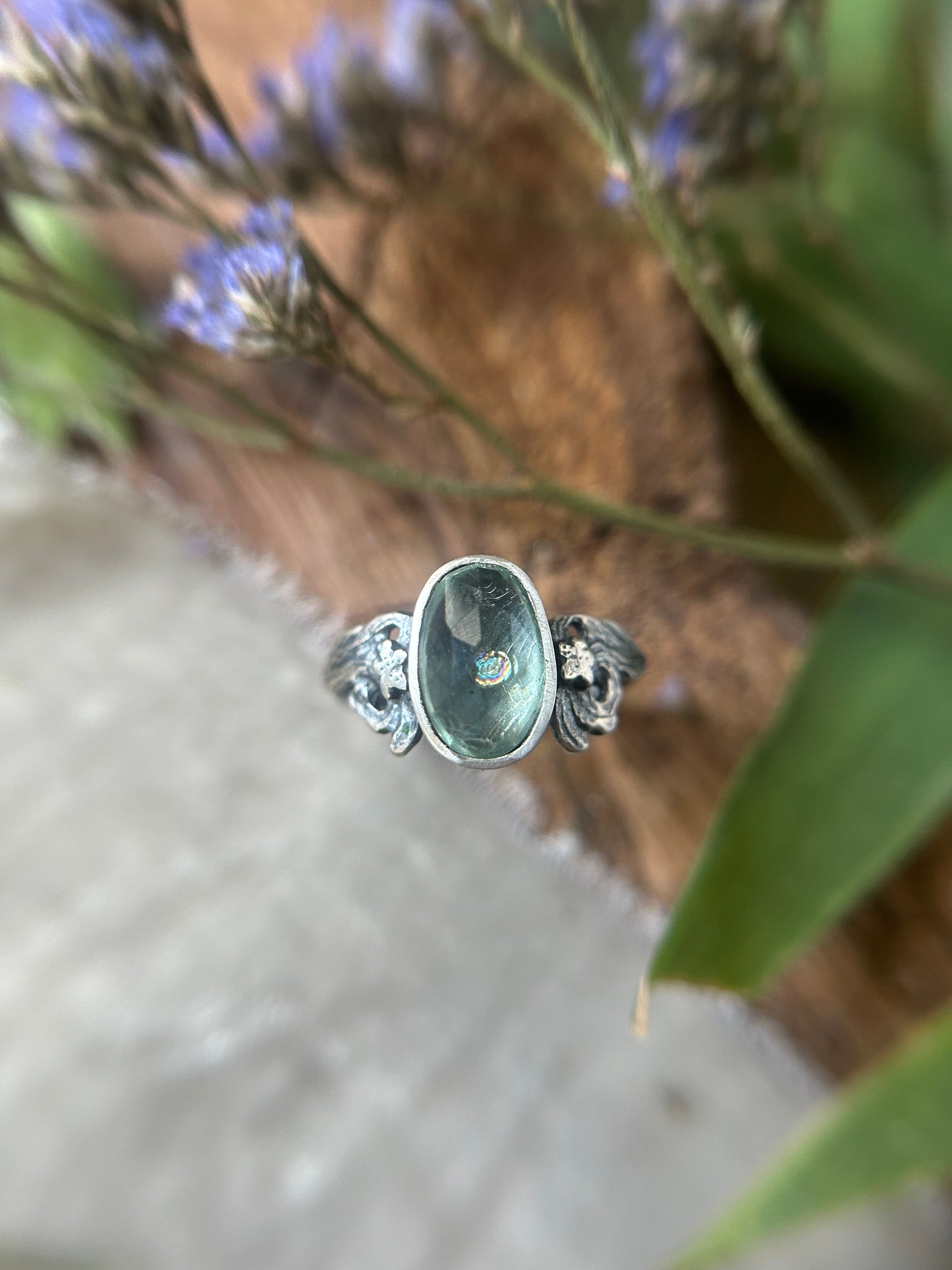 Song of the Sea Aquamarine ring- sterling silver jewelry