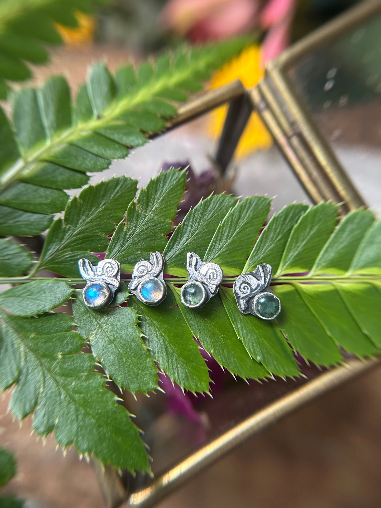 Snail post earrings- sterling silver jewelry