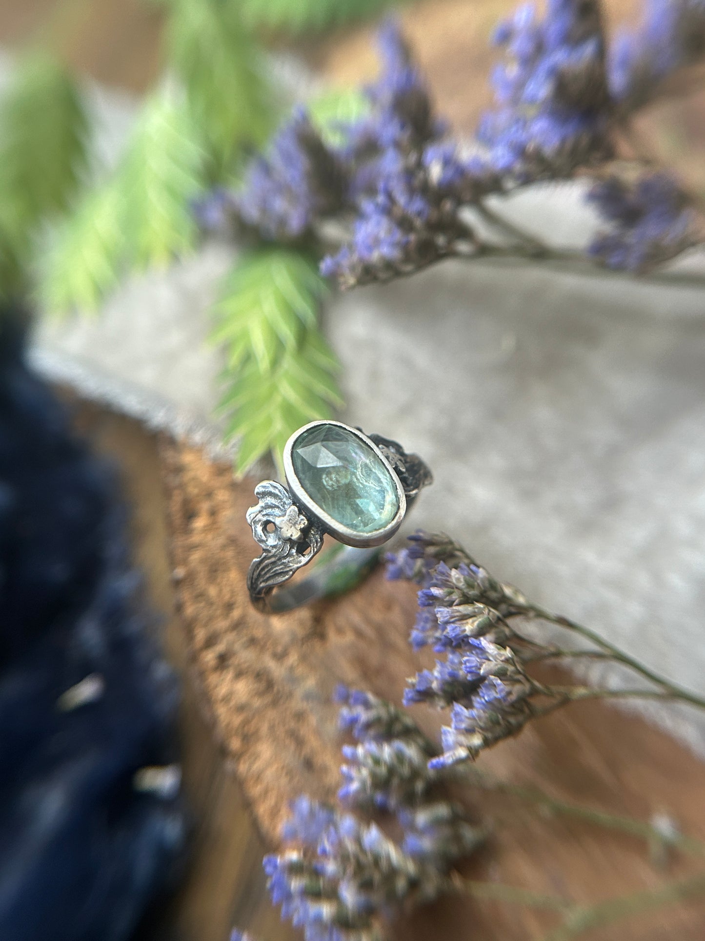 Reserved- custom green sapphire song of the sea ring