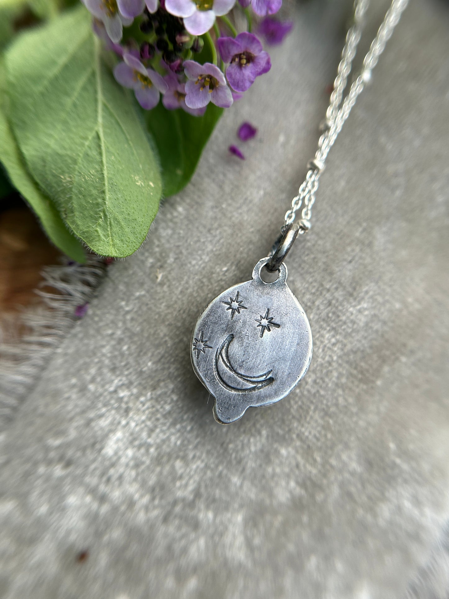 Smoky quartz barn owl necklace- Sterling silver jewelry