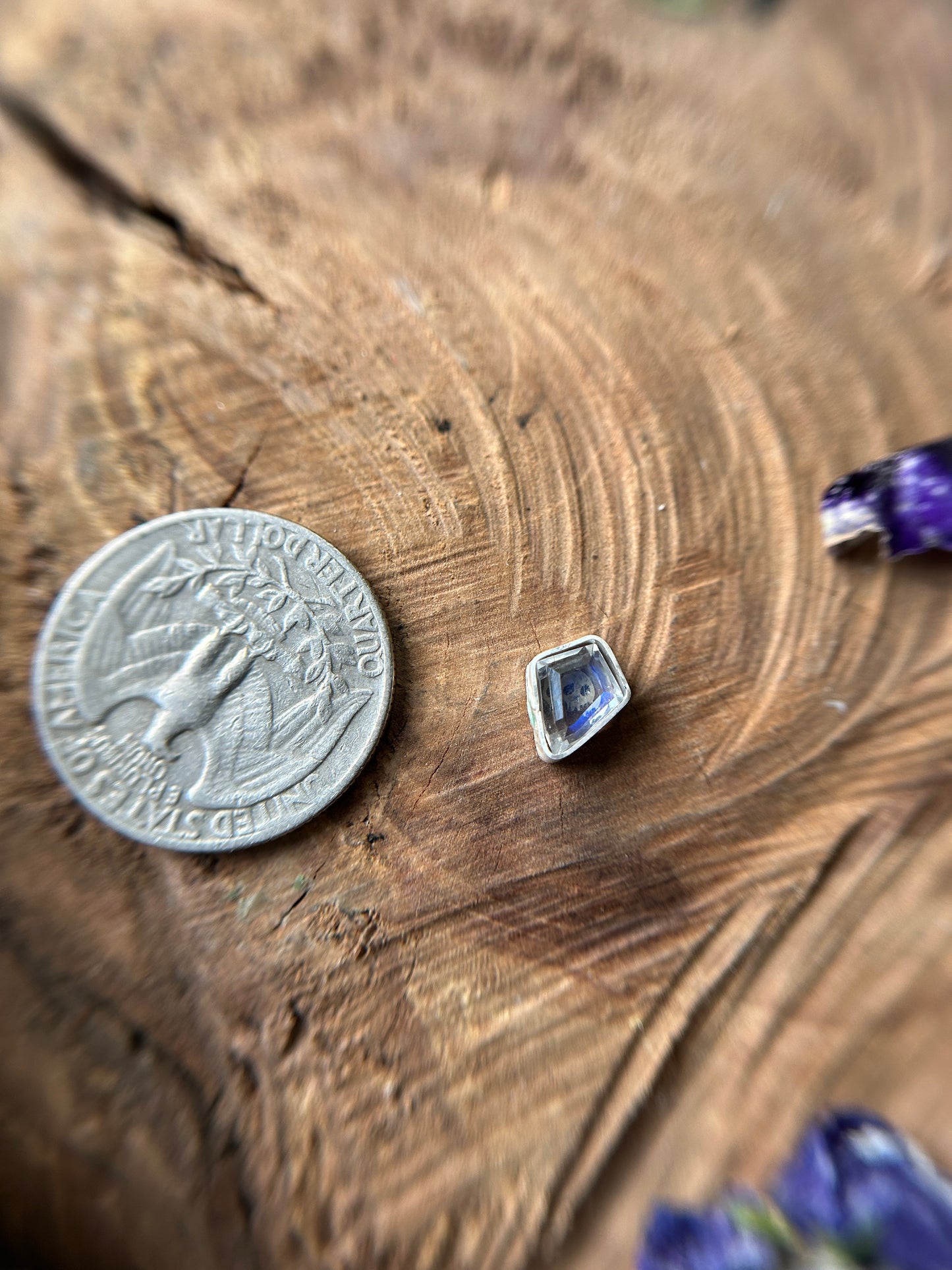 MADE TO ORDER- rainbow moonstone skull ring with choose your flower options- sterling silver