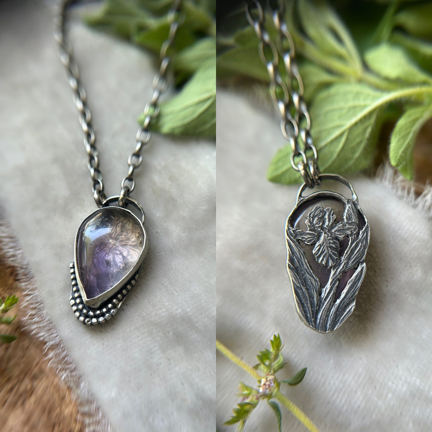 Ametrine iris necklace sterling silver pendant jewelry