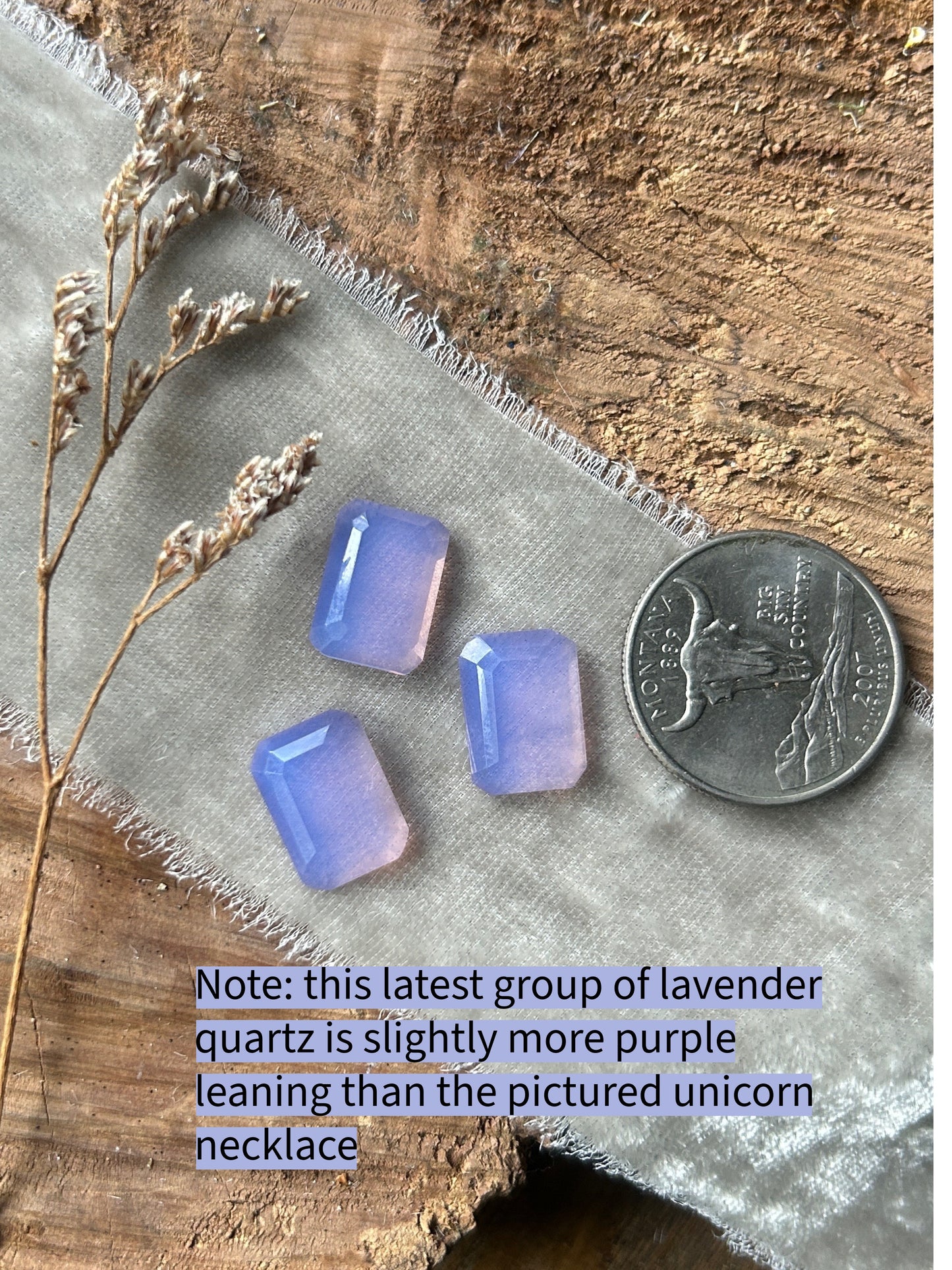 Reserved- Lilac Wood bluebird under lavender quartz and amethyst Necklace- sterling silver jewelry