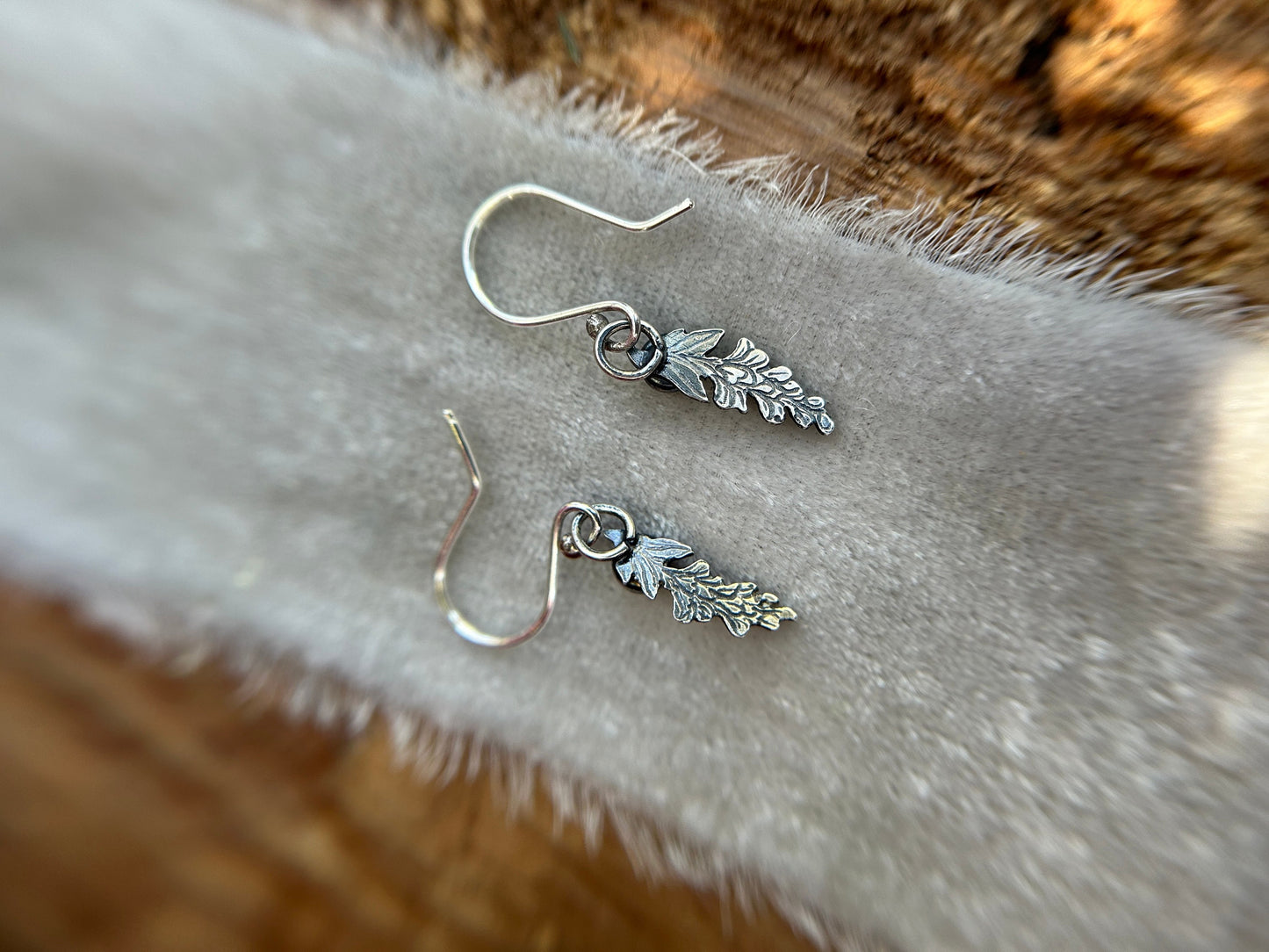 amethyst wisteria flower earrings drop style sterling silver silversmith made