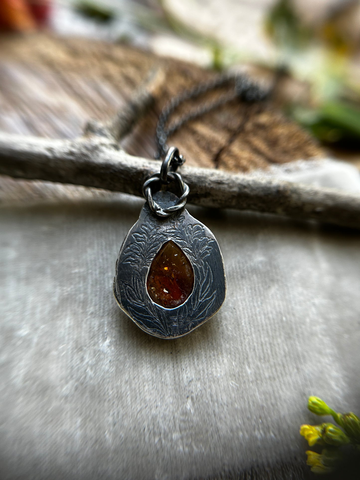 Goldenrod Moon Citrine Necklace- discounted-sterling silver and brass jewelry