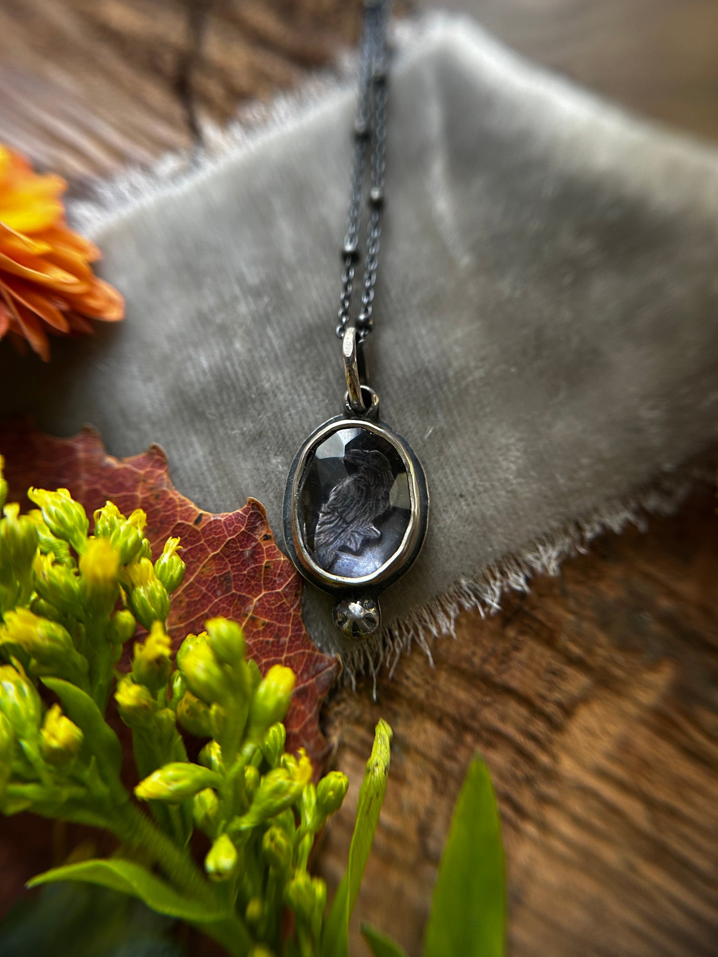Raven Amethyst necklace- Sterling silver jewelry