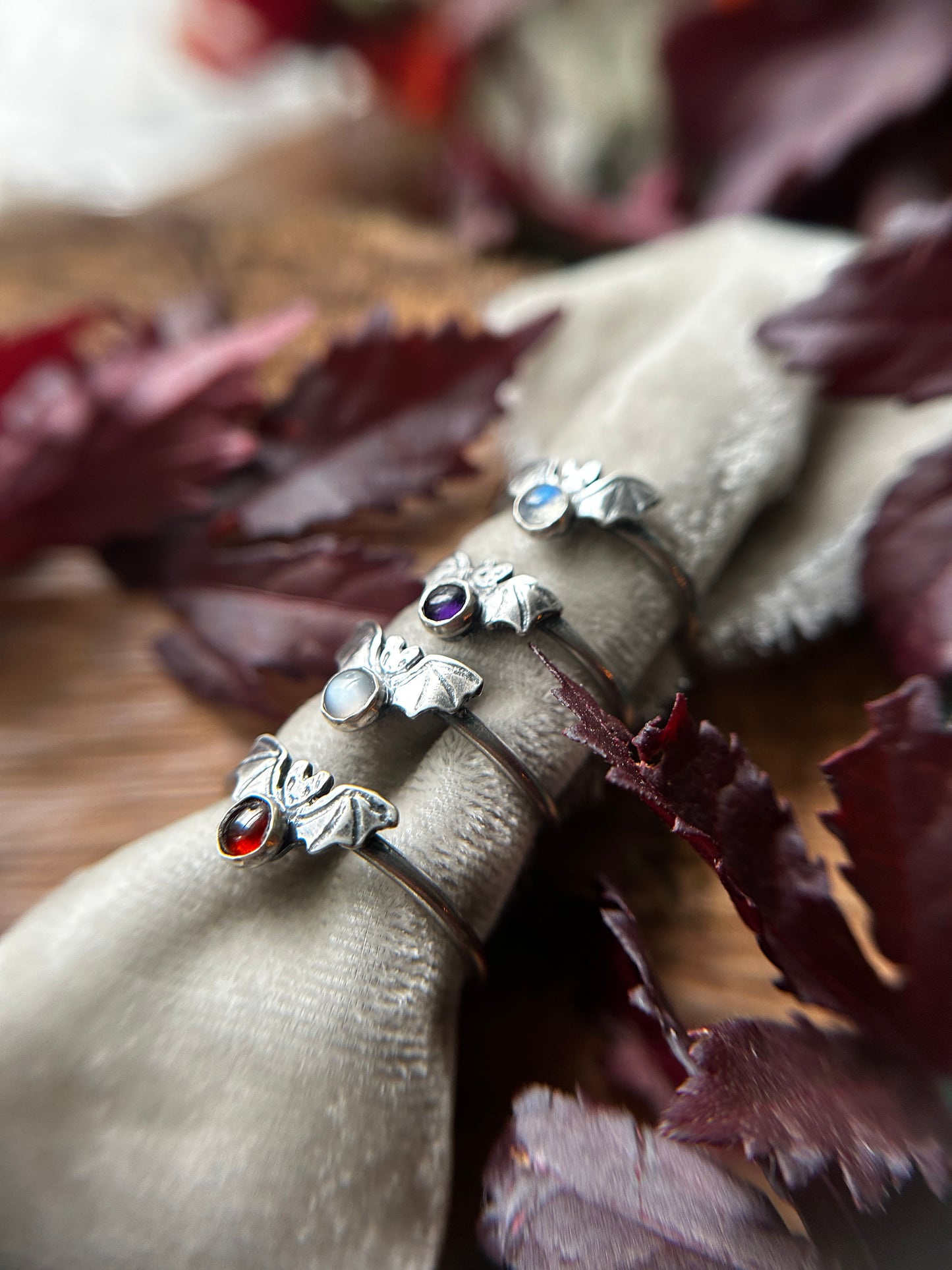 Ready to ship bat ring- assortment of sizes and gemstone jewelry