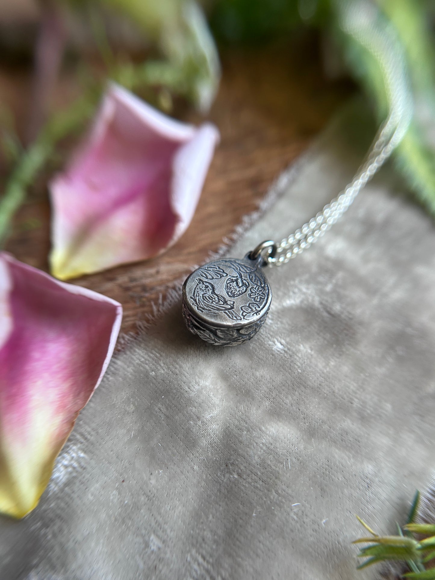 Star ruby strawberry necklace- Sterling silver jewelry