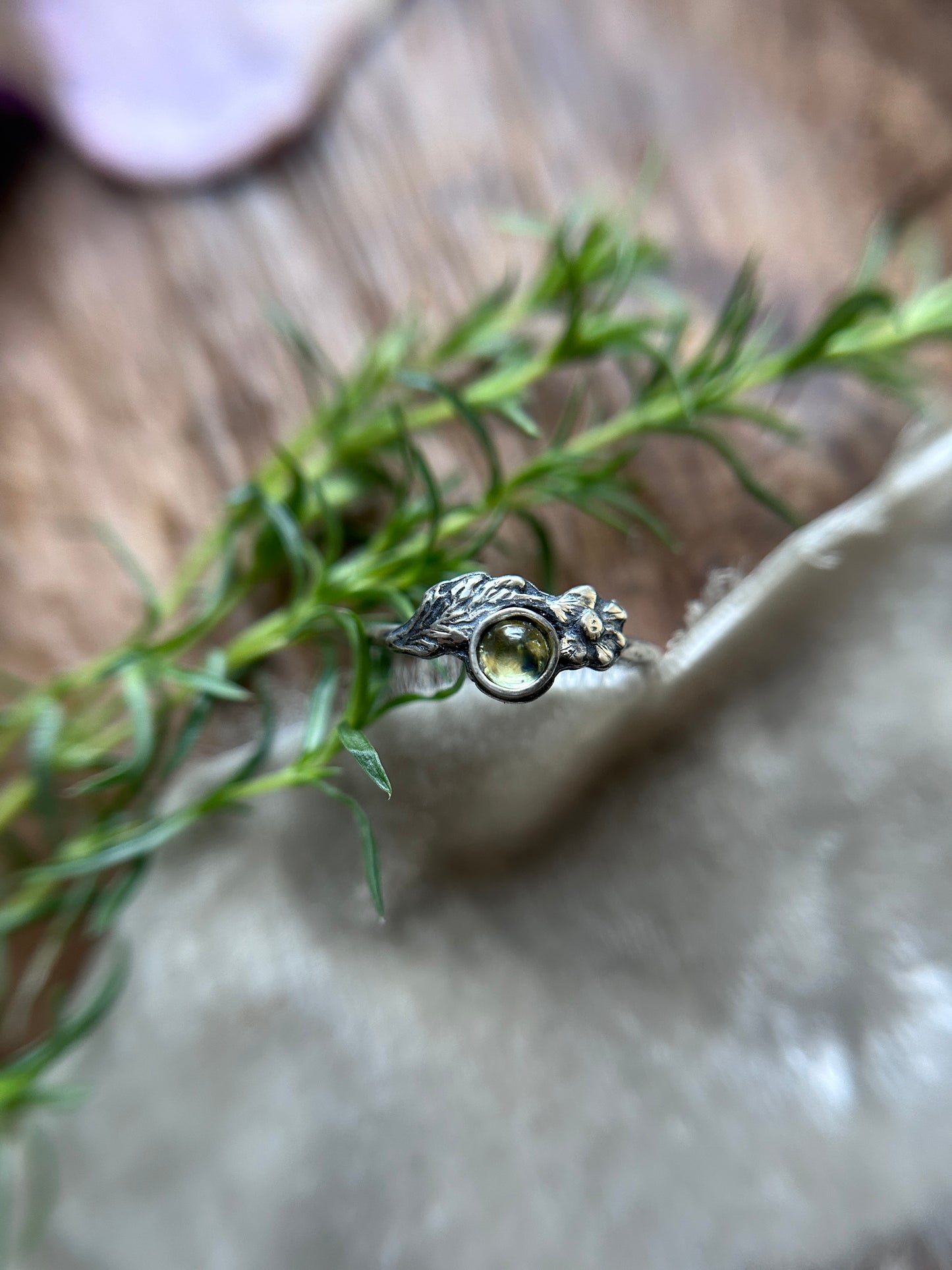 Poppy flower songea sapphire ring- Sterling silver jewelry