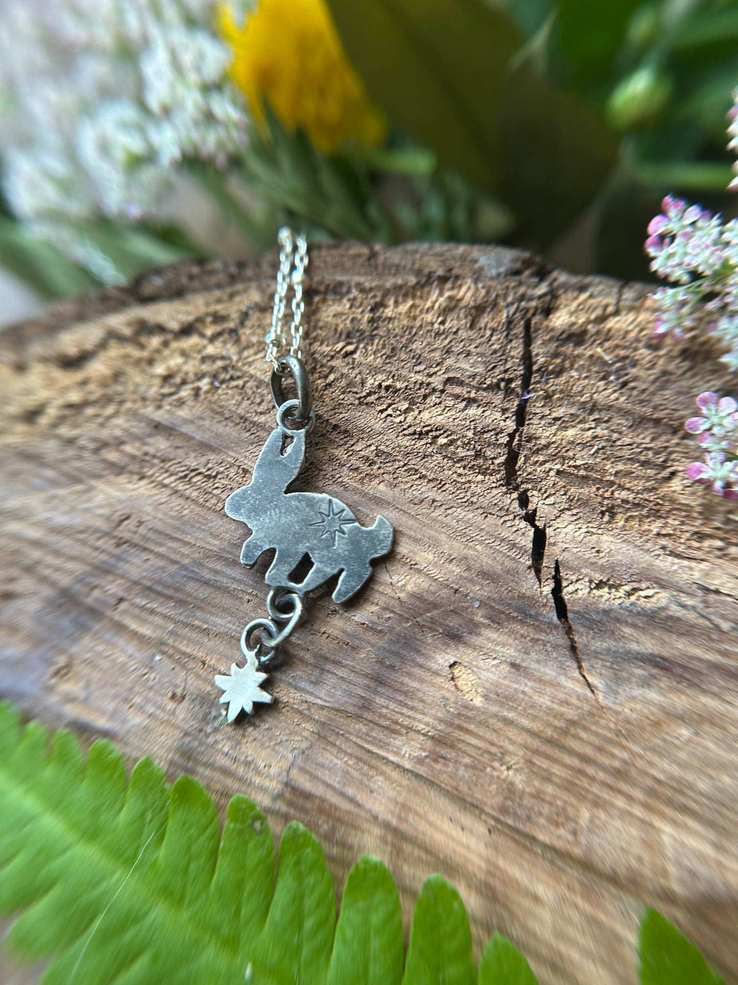 Star bunny necklace preorder- sterling silver handmade rabbit jewelry
