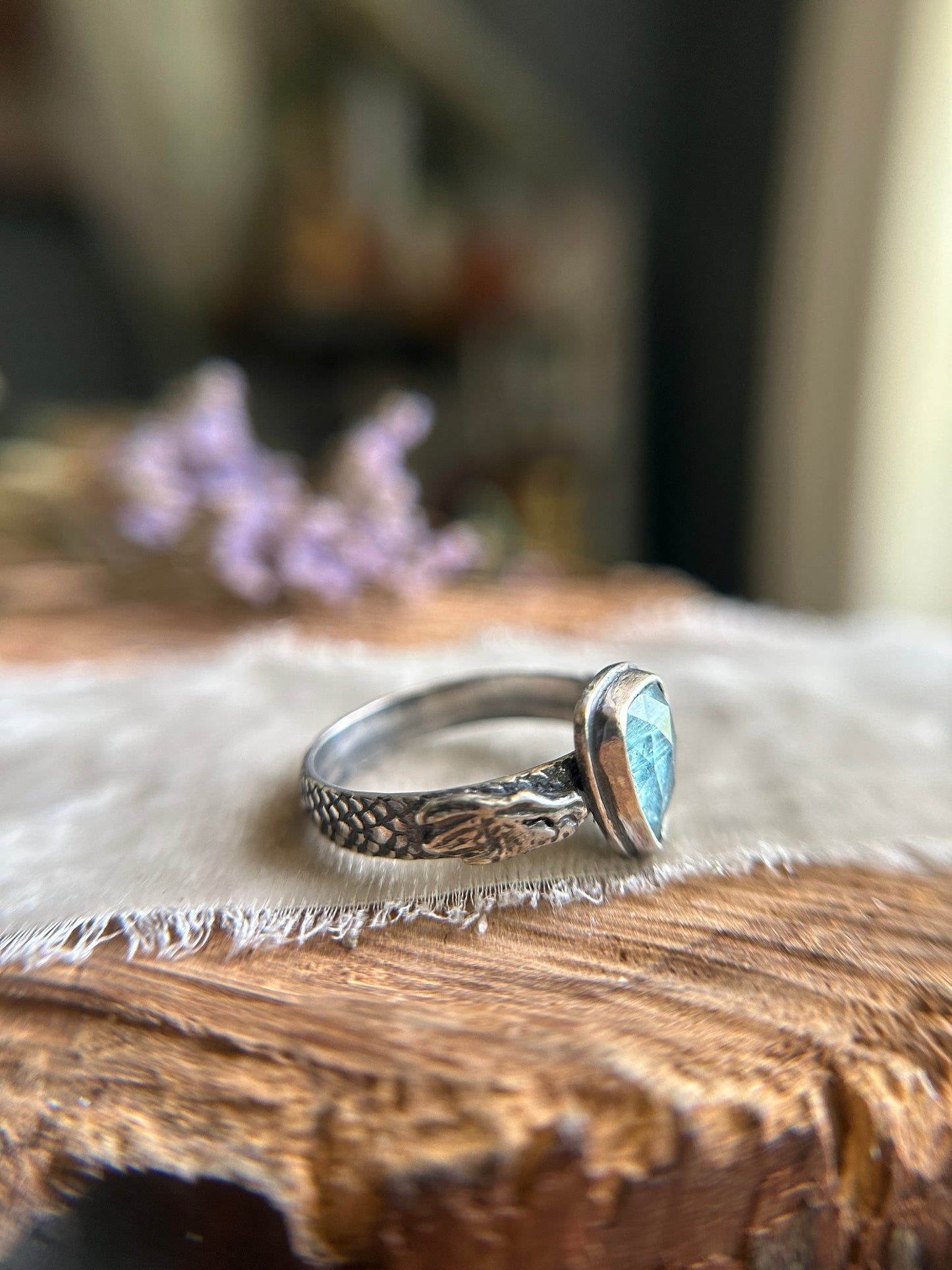 dragon ring in your choice of gemstone - made to order sterling silver jewelry