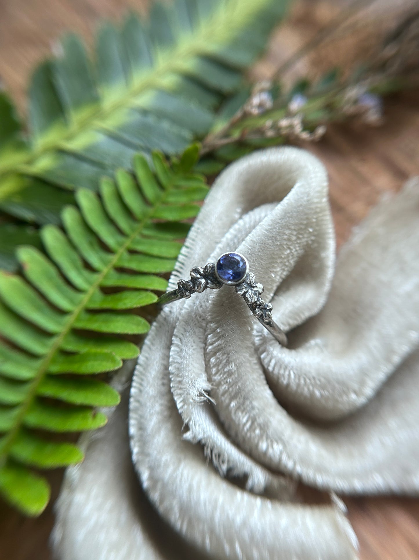 Lilac Stacker Ring-amethyst, Iolite, or alexandrite- Sterling silver jewelry