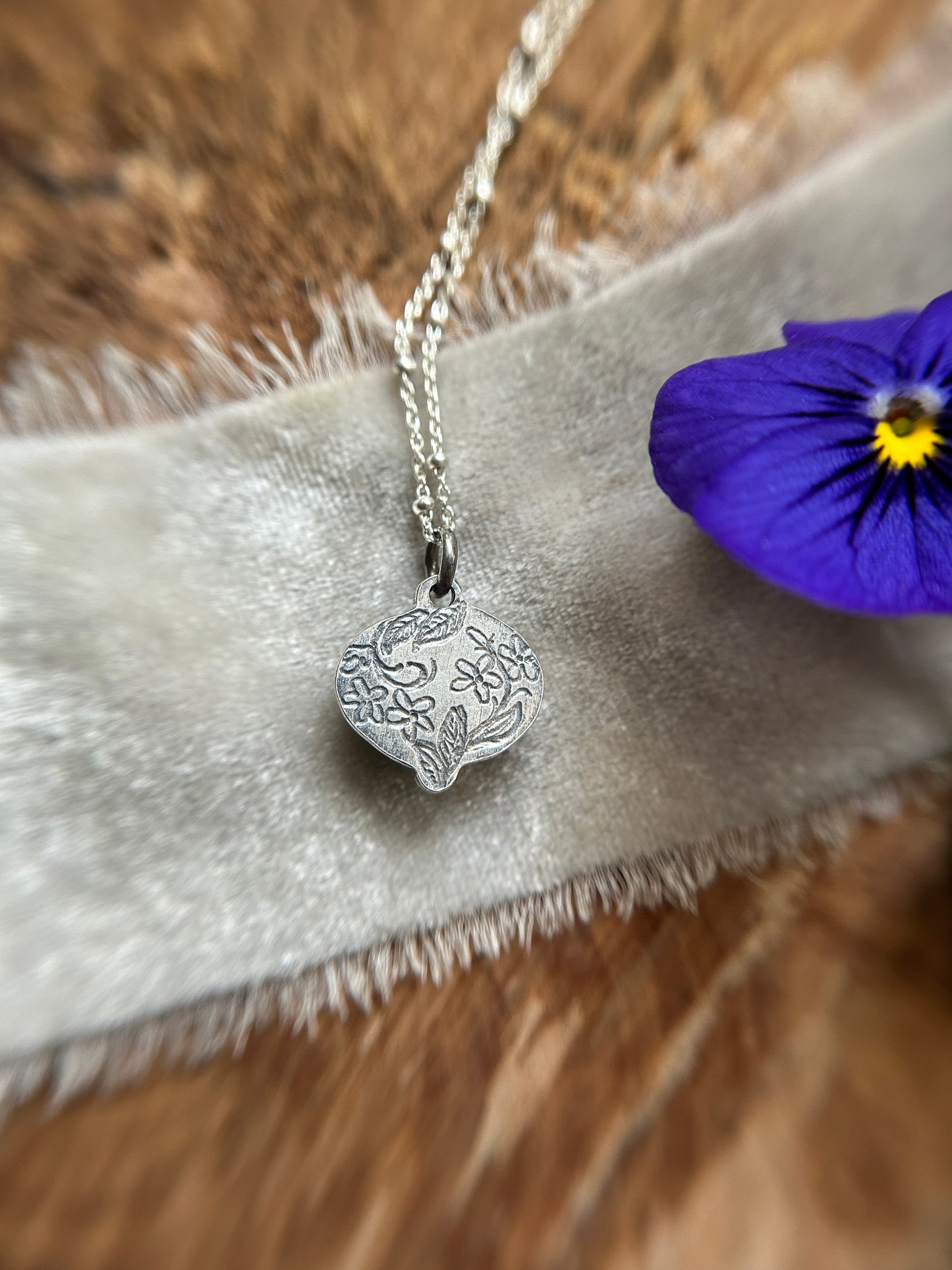 Woodland Wren Bird- quartz crystal and sterling silver necklace