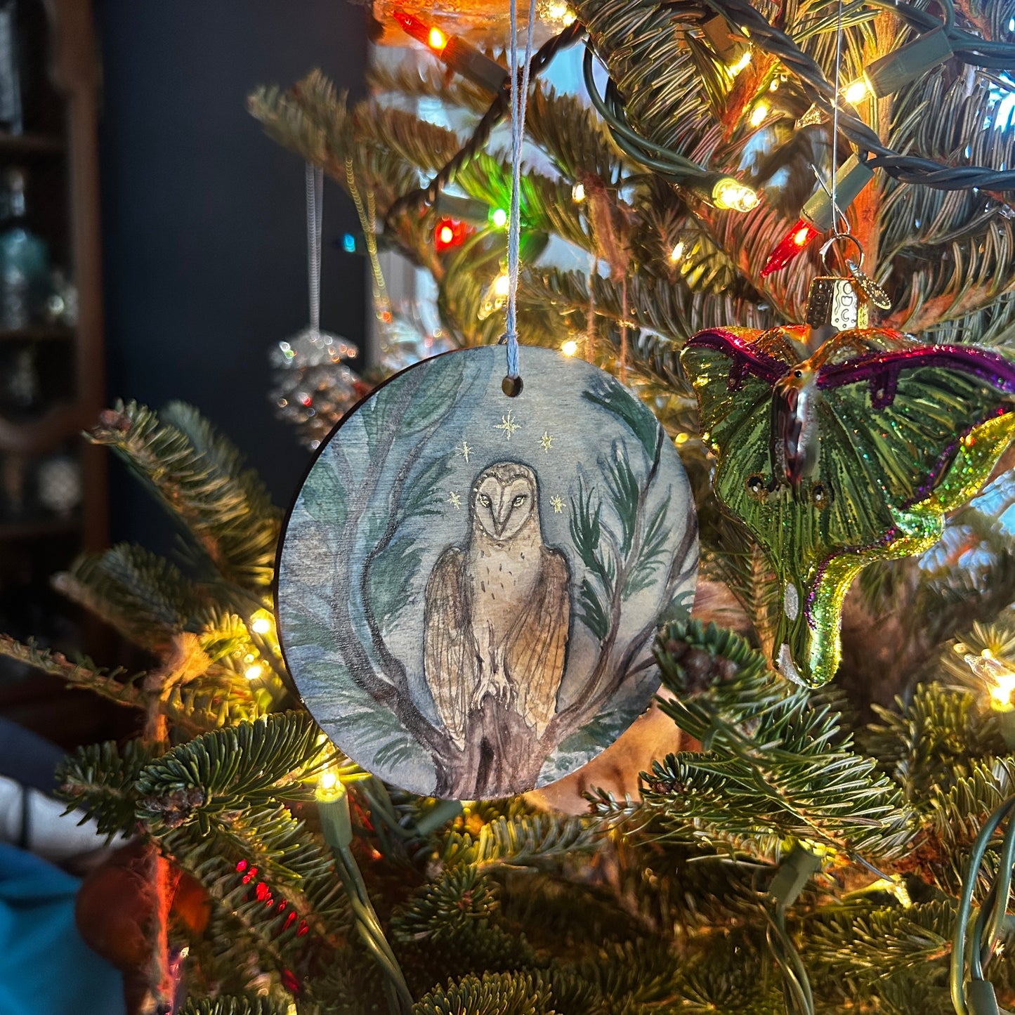 Handpainted Ornaments- watercolor on wood Woodland Creature Ornaments