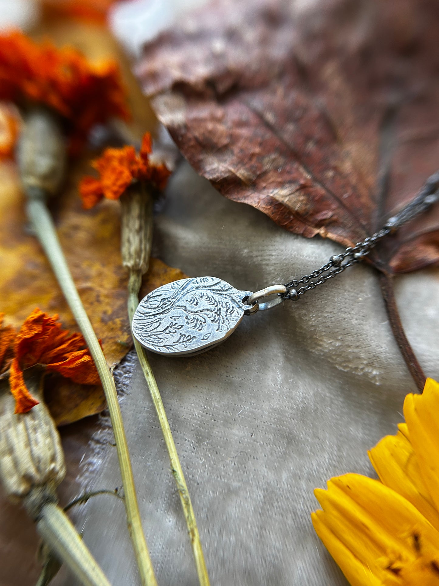 Smoky quartz barn owl necklace- Sterling silver jewelry