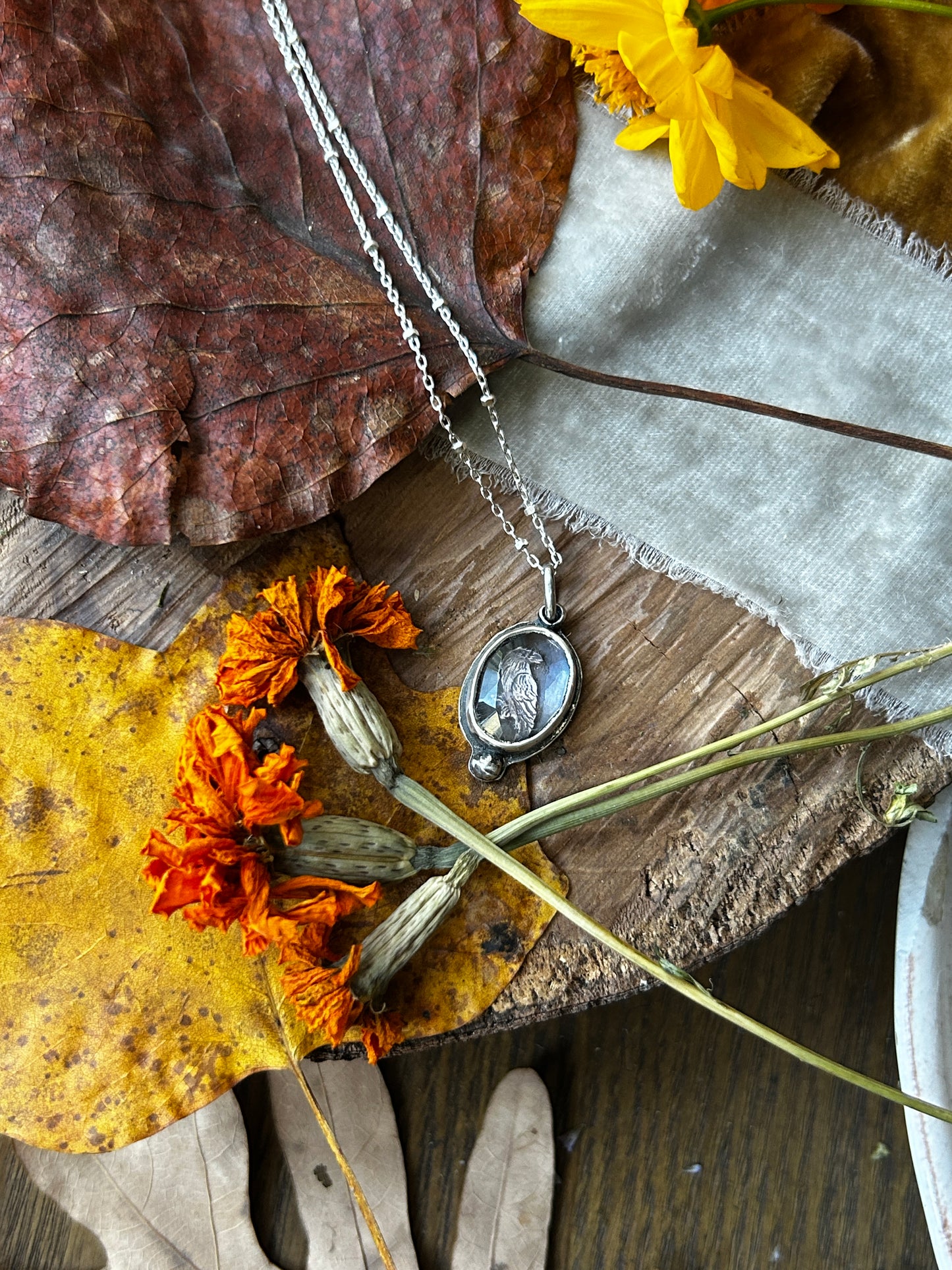 Raven Amethyst necklace- Sterling silver jewelry