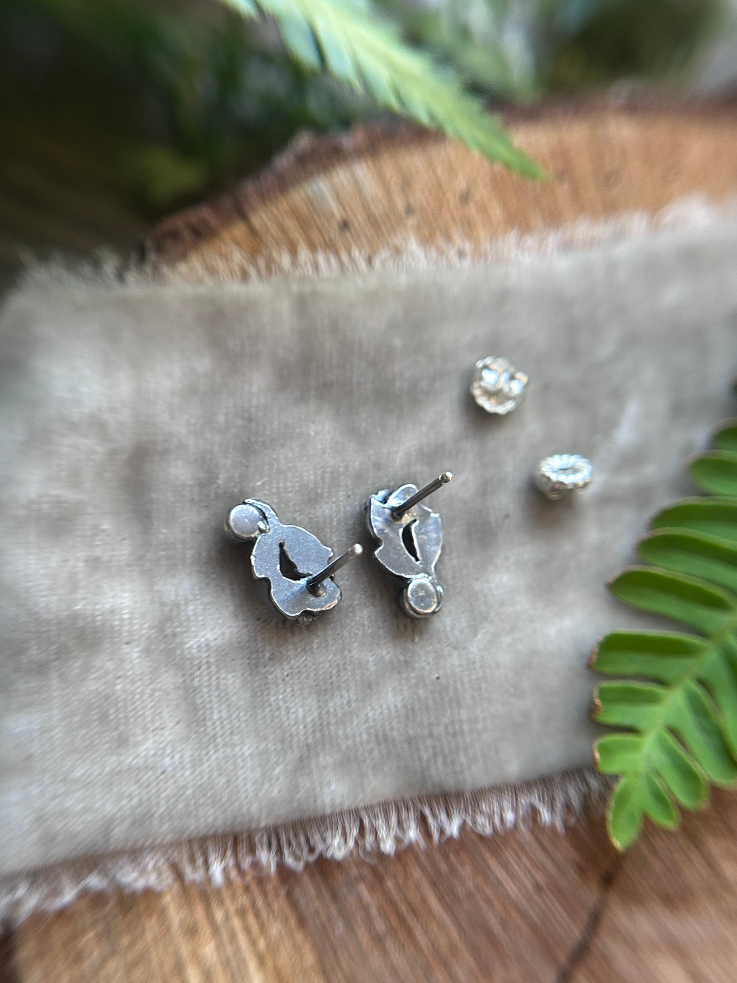 Strawberry post earrings- PREORDER-your choice of pink tourmaline or red garnet- Sterling silver earrings