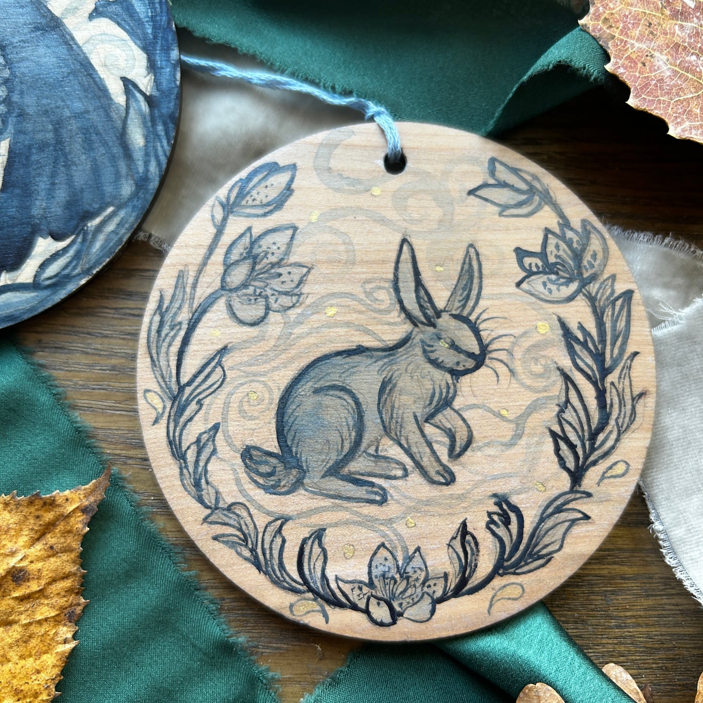 Handpainted Ornaments- watercolor on wood Woodland Creature Ornaments