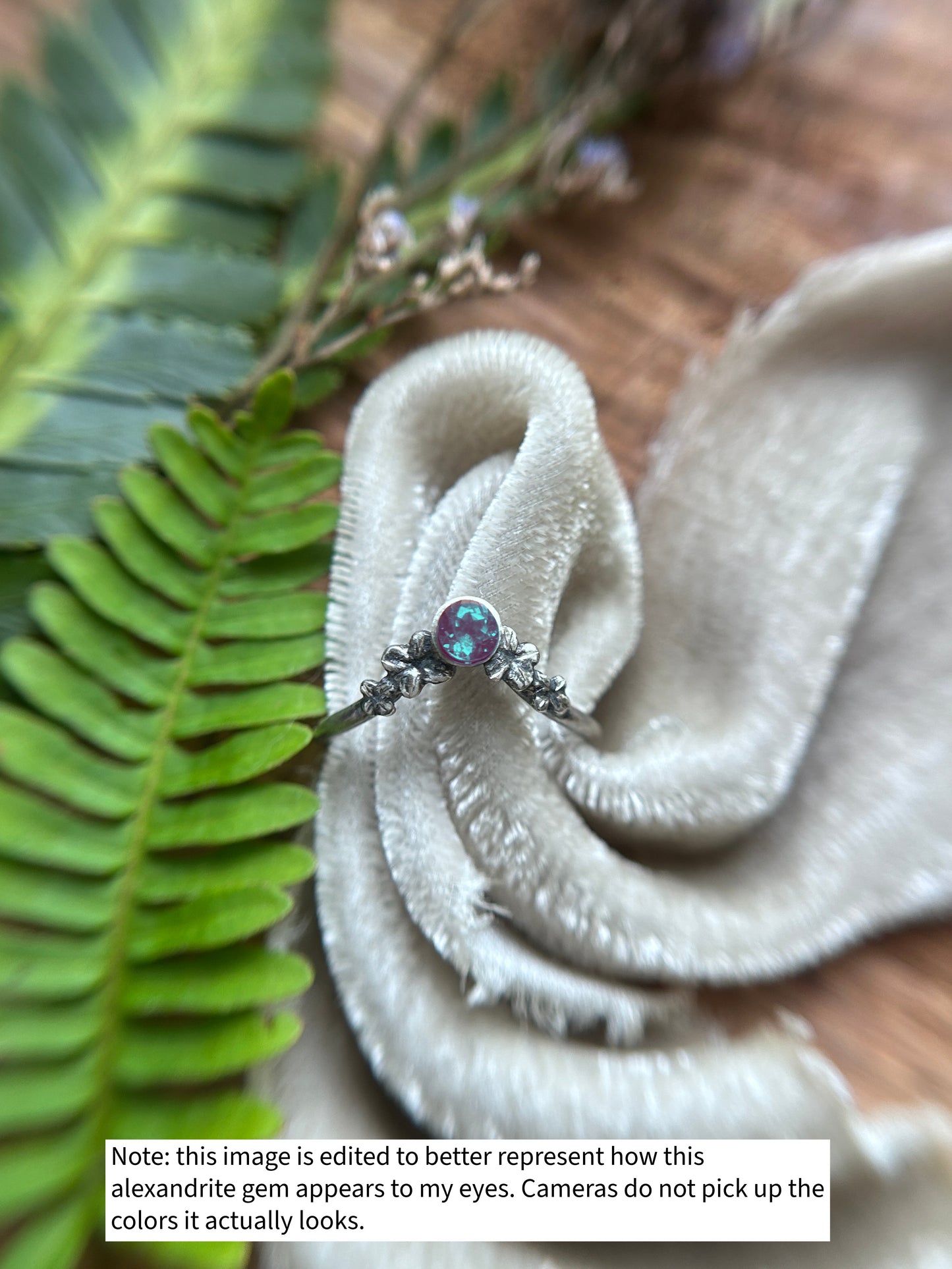 Lilac Stacker Ring-amethyst, Iolite, or alexandrite- Sterling silver jewelry