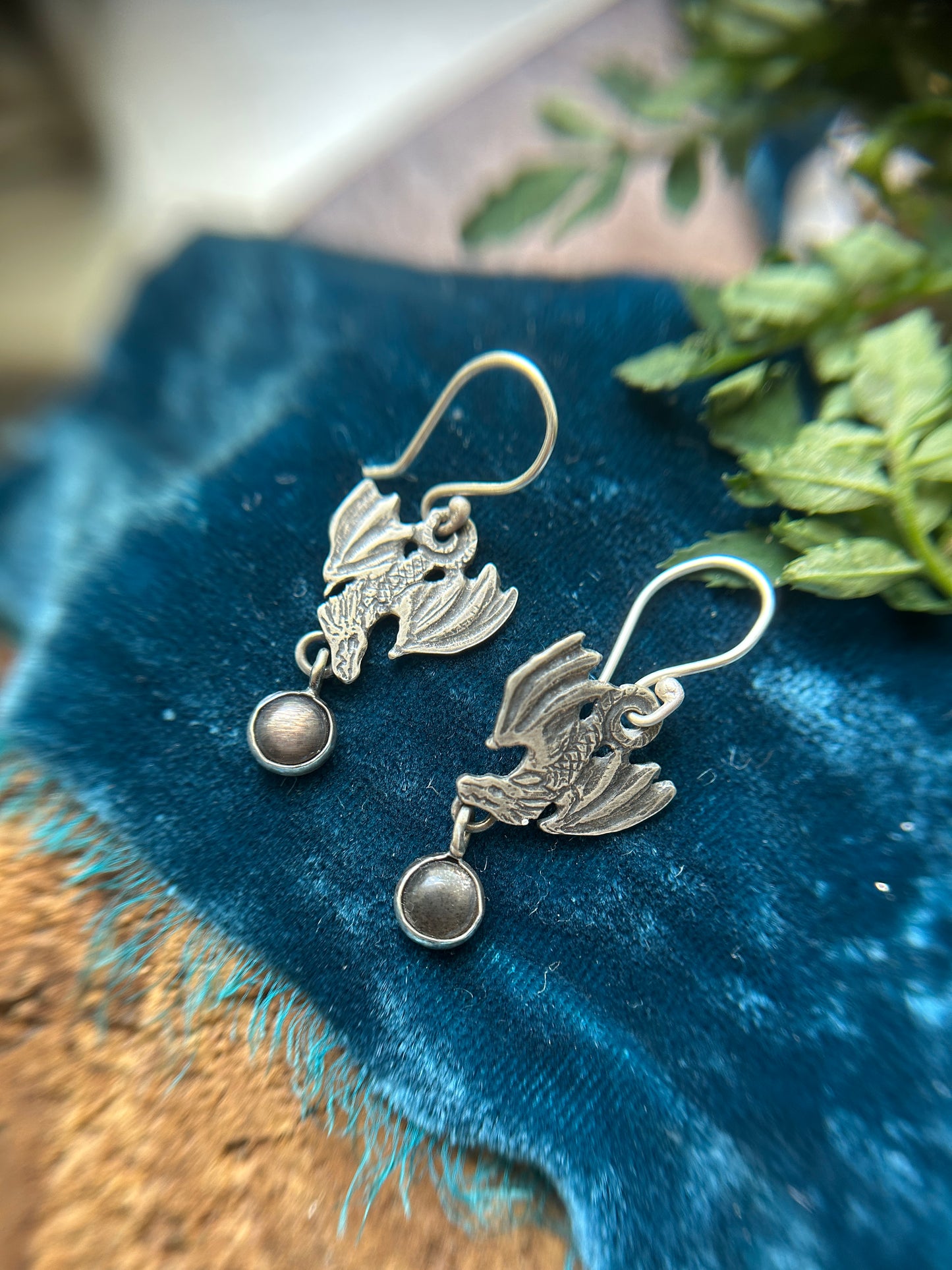 Dragons in Flight Earrings- sterling silver jewelry