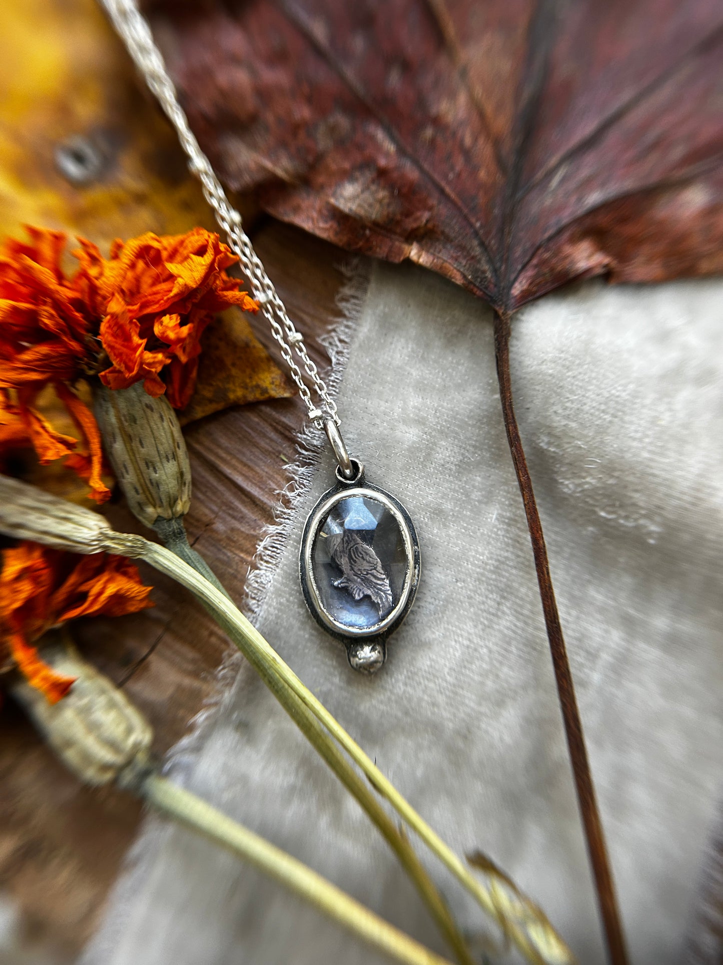 Raven Amethyst necklace- Sterling silver jewelry