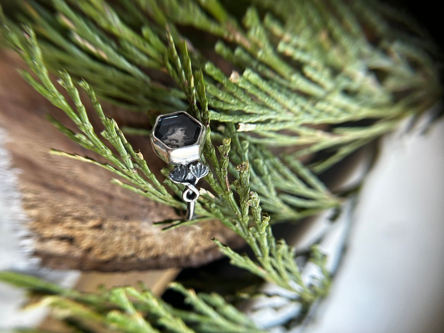 Fox in the Ivy Garden Ring- Sterling silver jewelry made to order