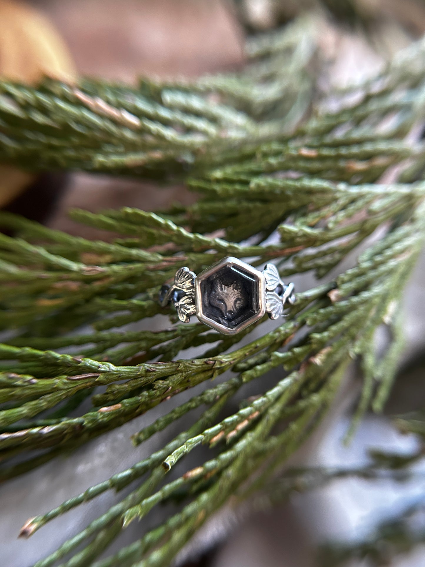 Fox in the Ivy Garden Ring- Sterling silver jewelry made to order