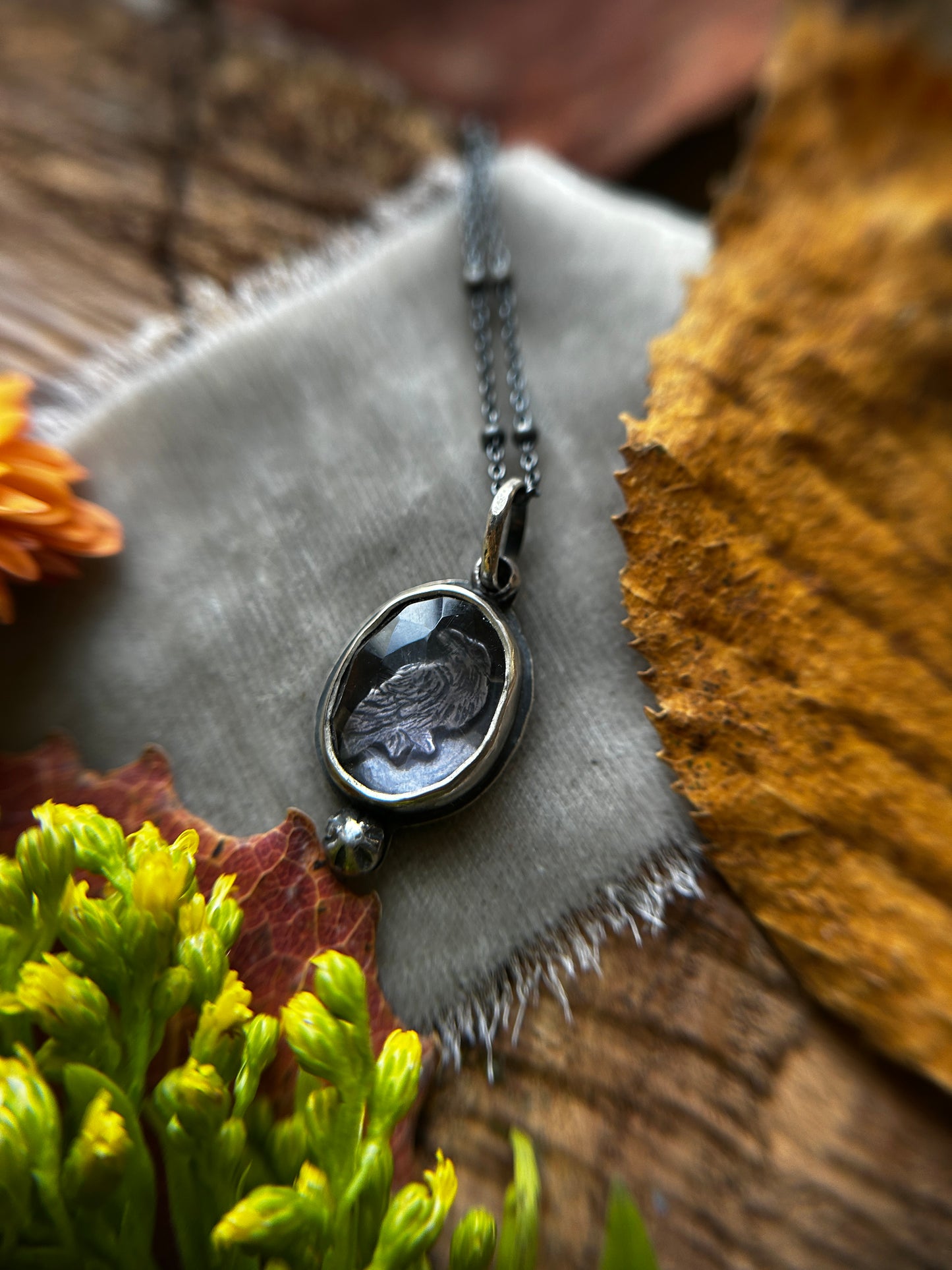 Raven Amethyst necklace- Sterling silver jewelry