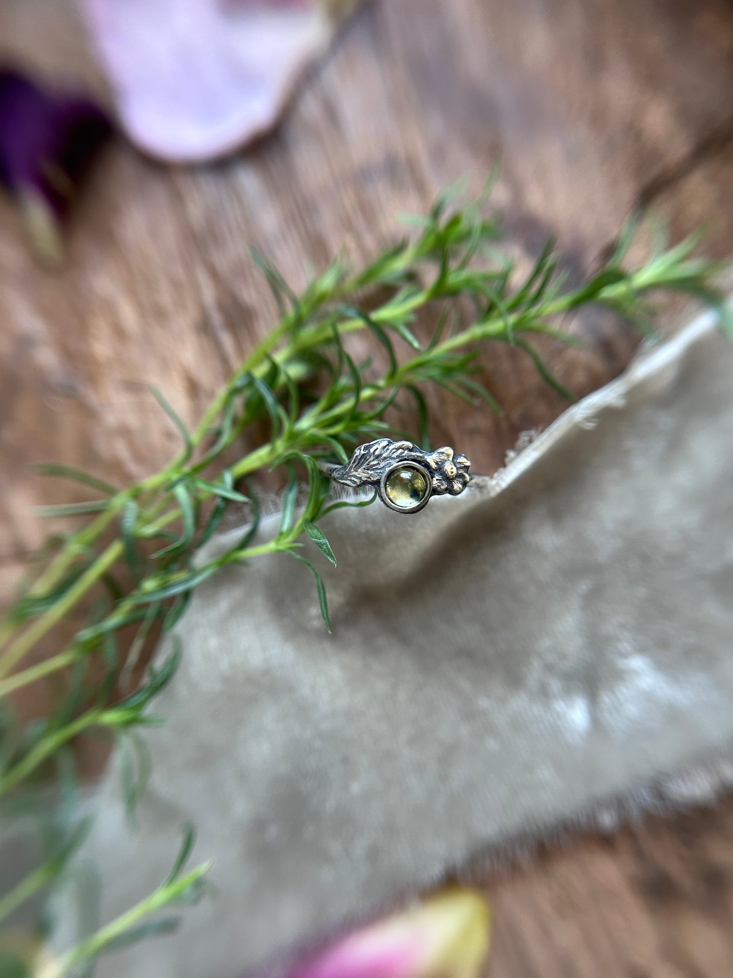 Poppy flower songea sapphire ring- Sterling silver jewelry