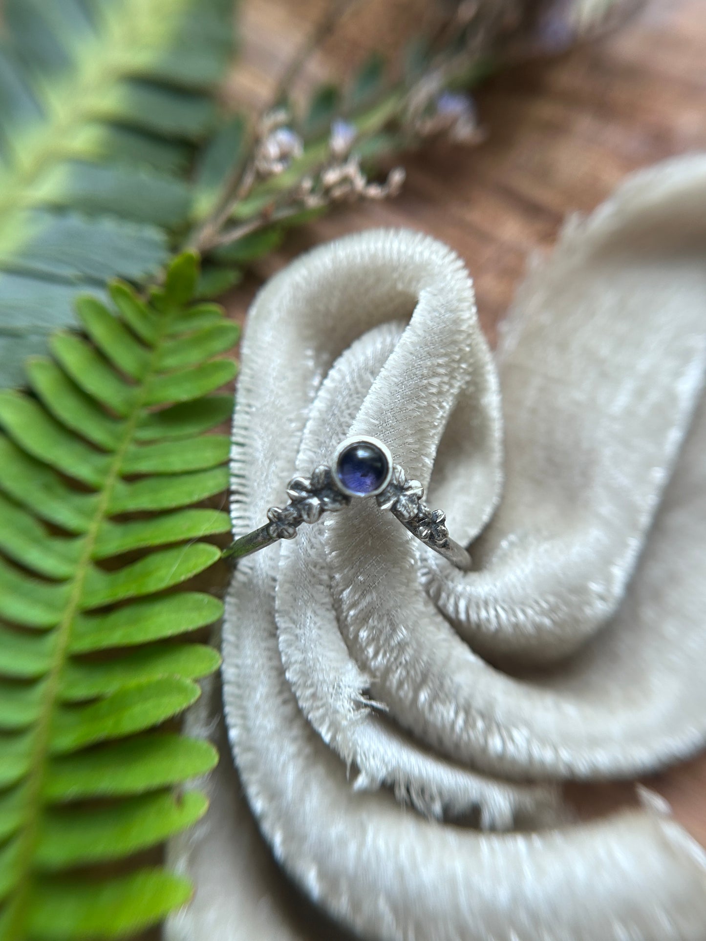 Lilac Stacker Ring-amethyst, Iolite, or alexandrite- Sterling silver jewelry