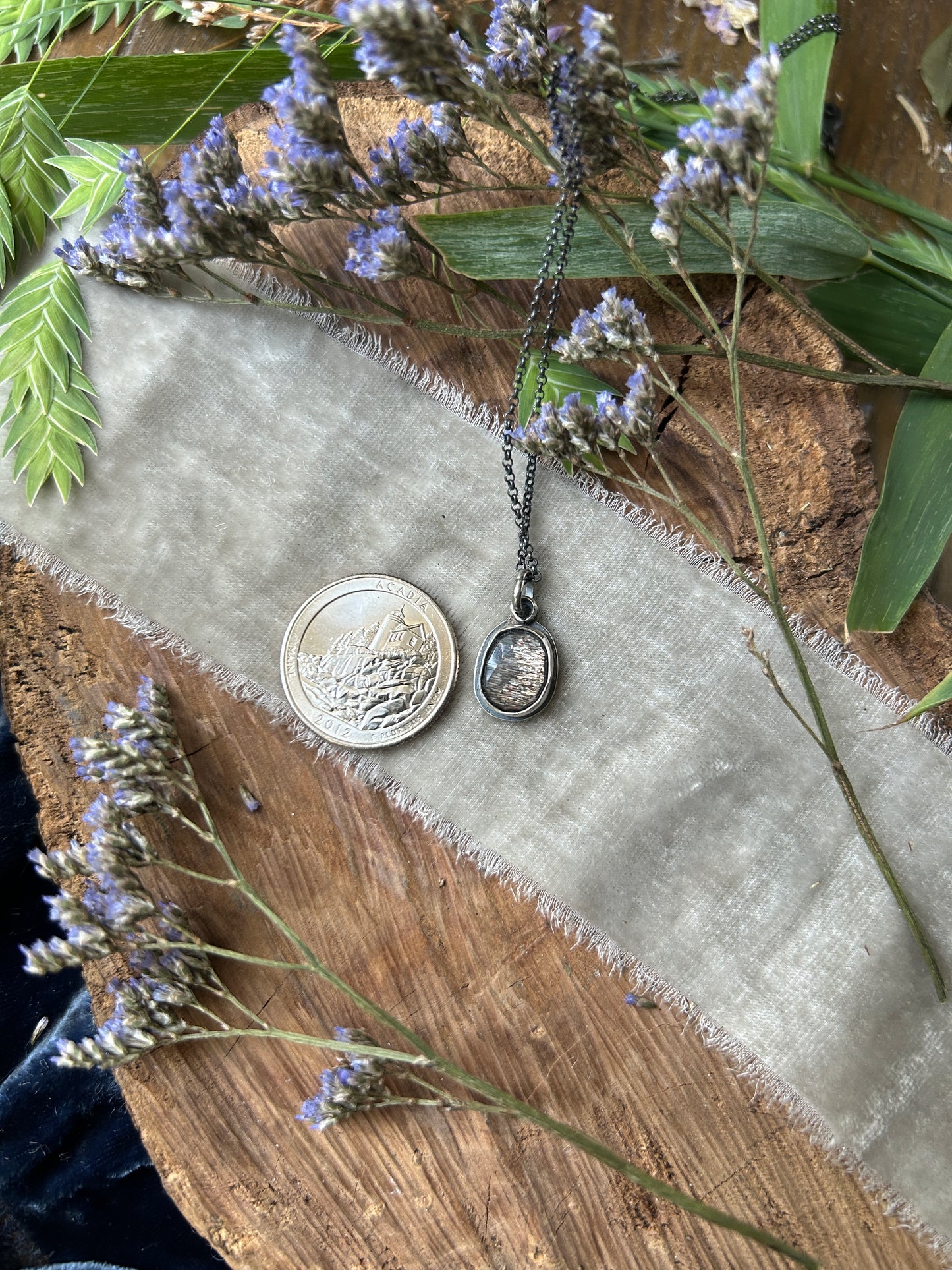 Mournful Orca with Black Moonstone Necklace- sterling silver jewelry