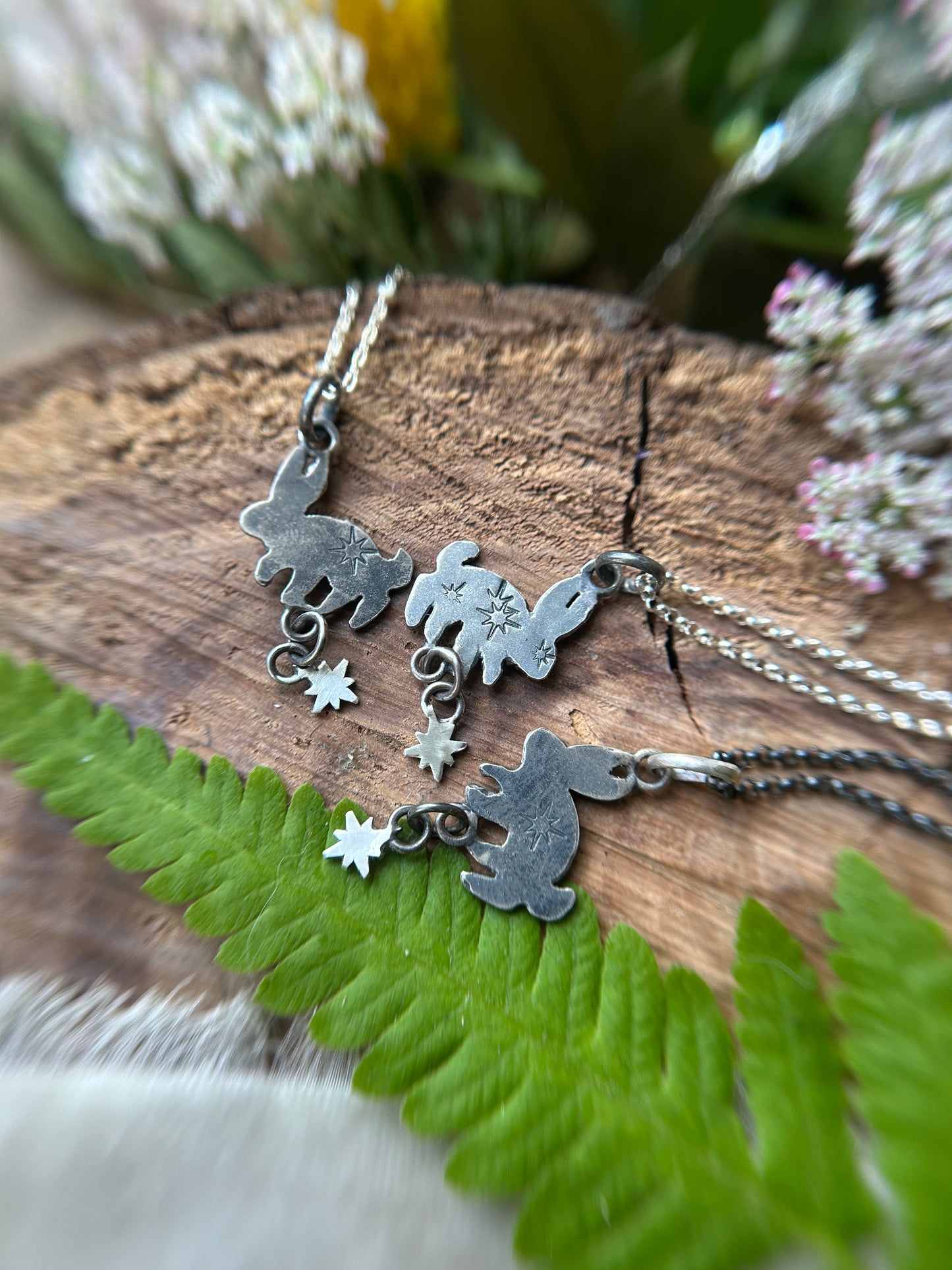 Star bunny necklace preorder- sterling silver handmade rabbit jewelry
