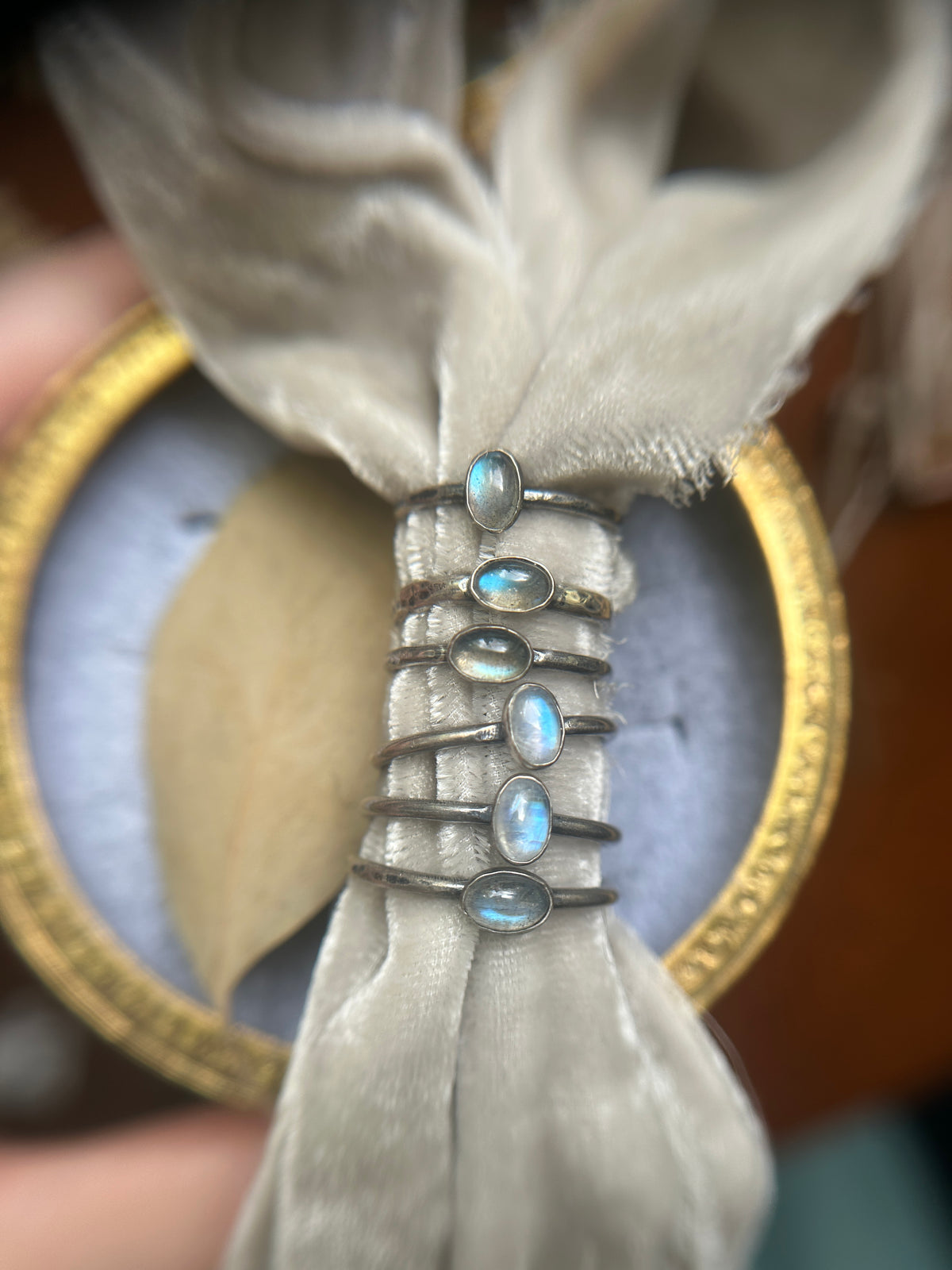 Oval Labradorite or Moonstone Stacking Ring- sterling silver jewelry